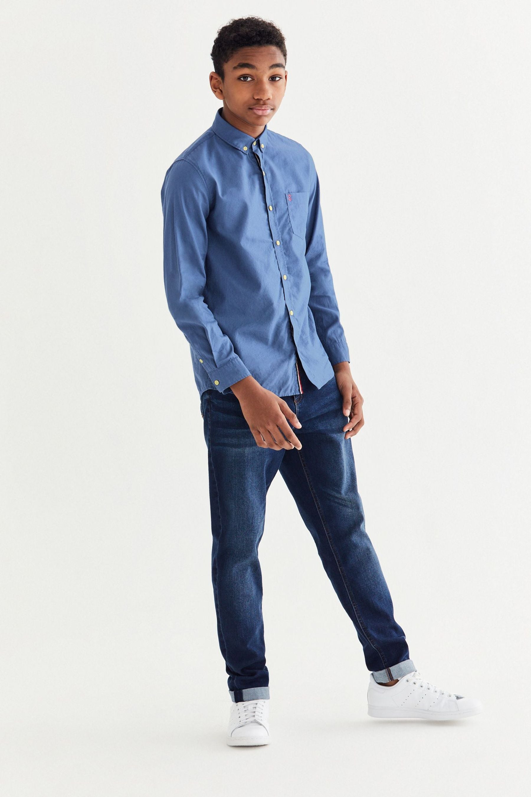 Blue Long Sleeve Twill Shirt (3-16yrs)