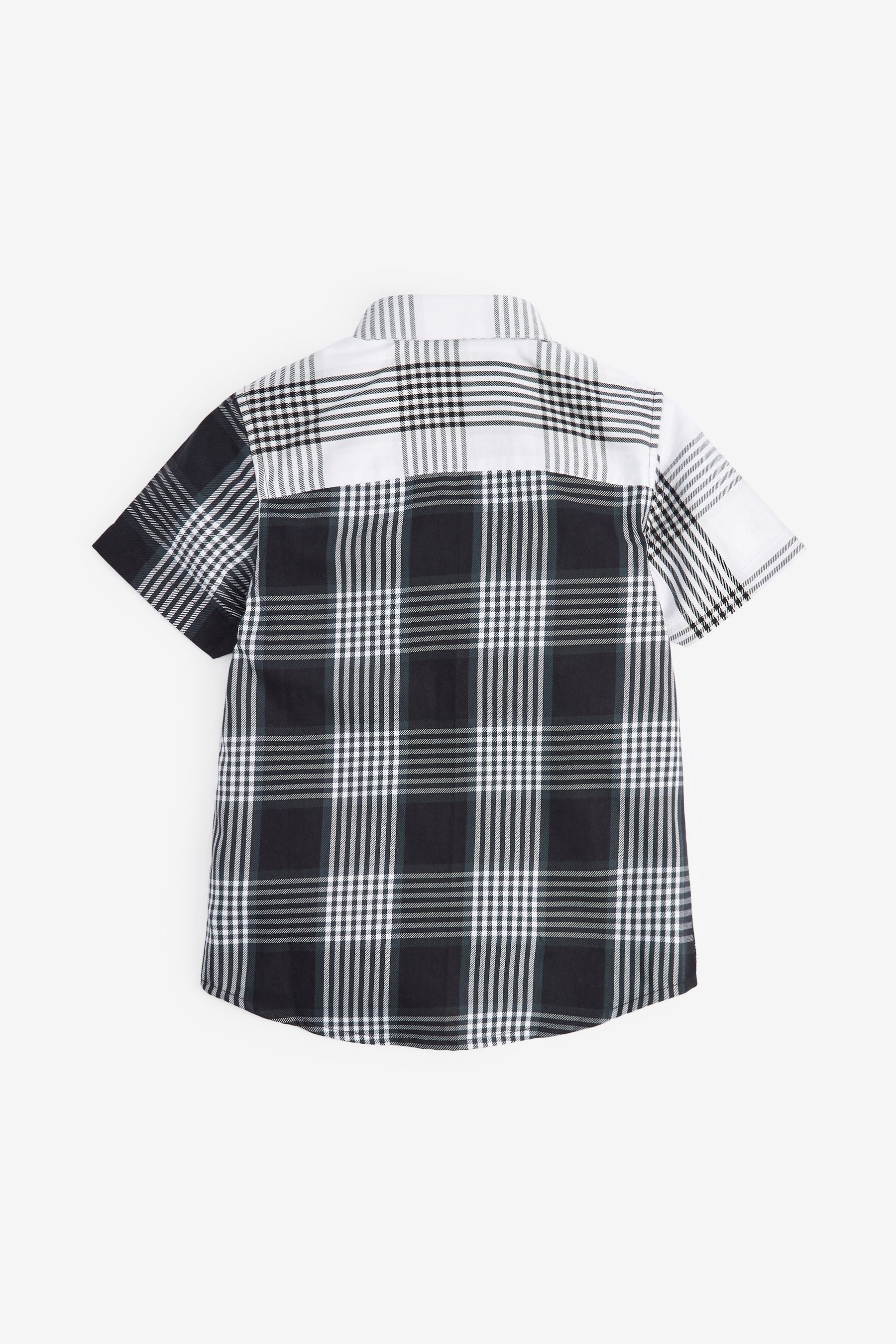 Black/White Short Sleeve Check Shirt (3-16yrs)