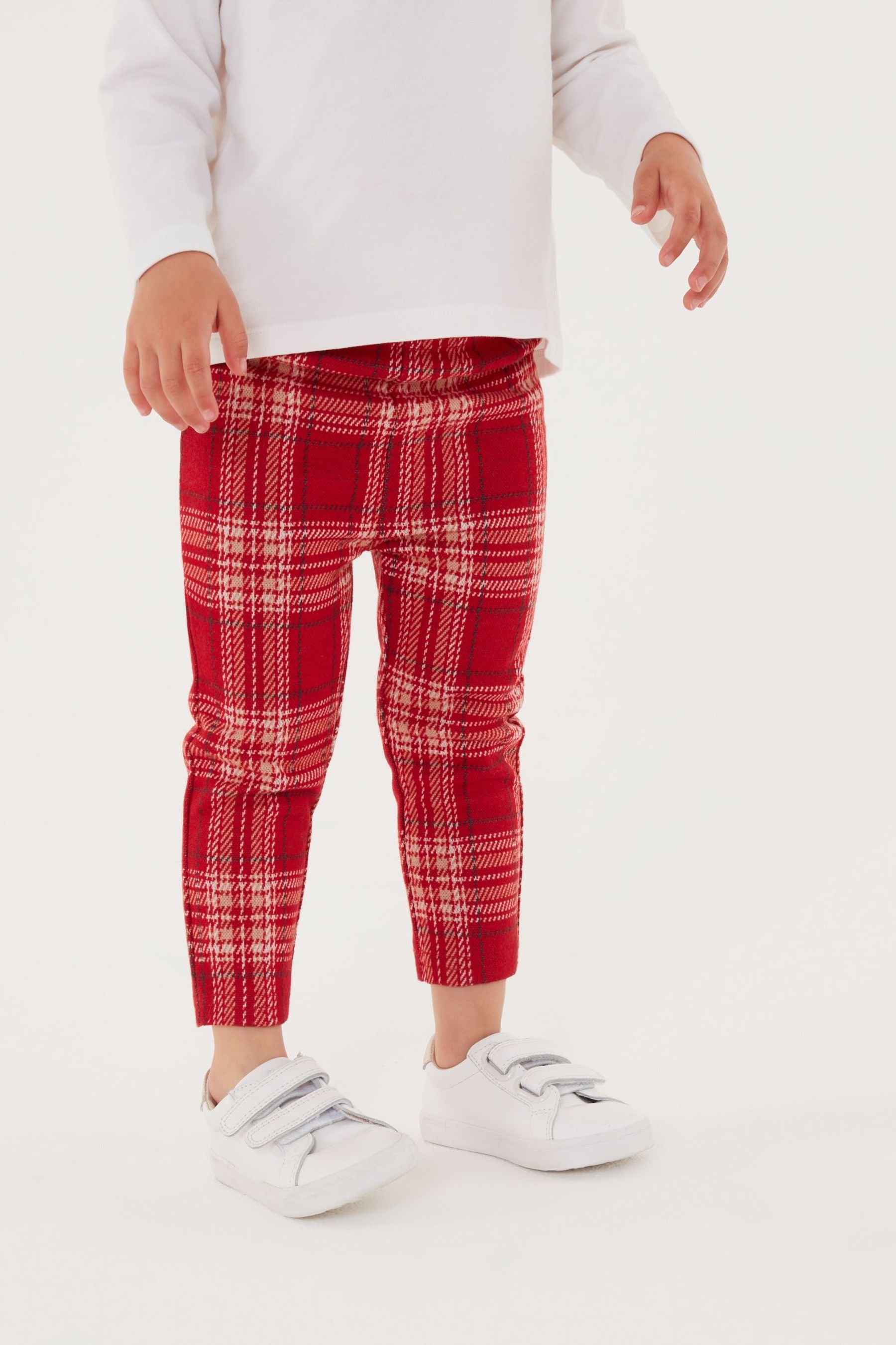 Red Check Jacquard Leggings (3mths-7yrs)