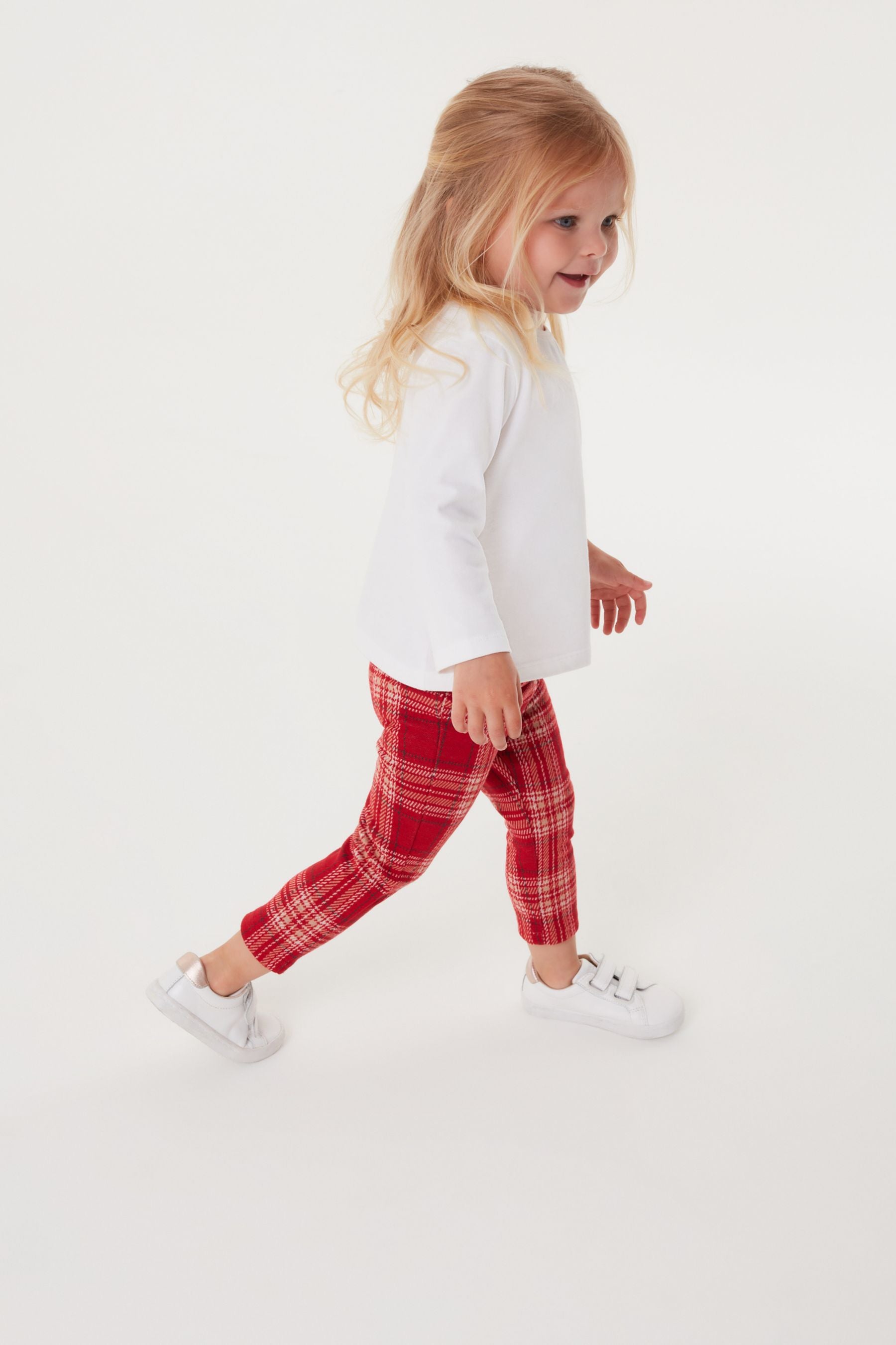 Red Check Jacquard Leggings (3mths-7yrs)