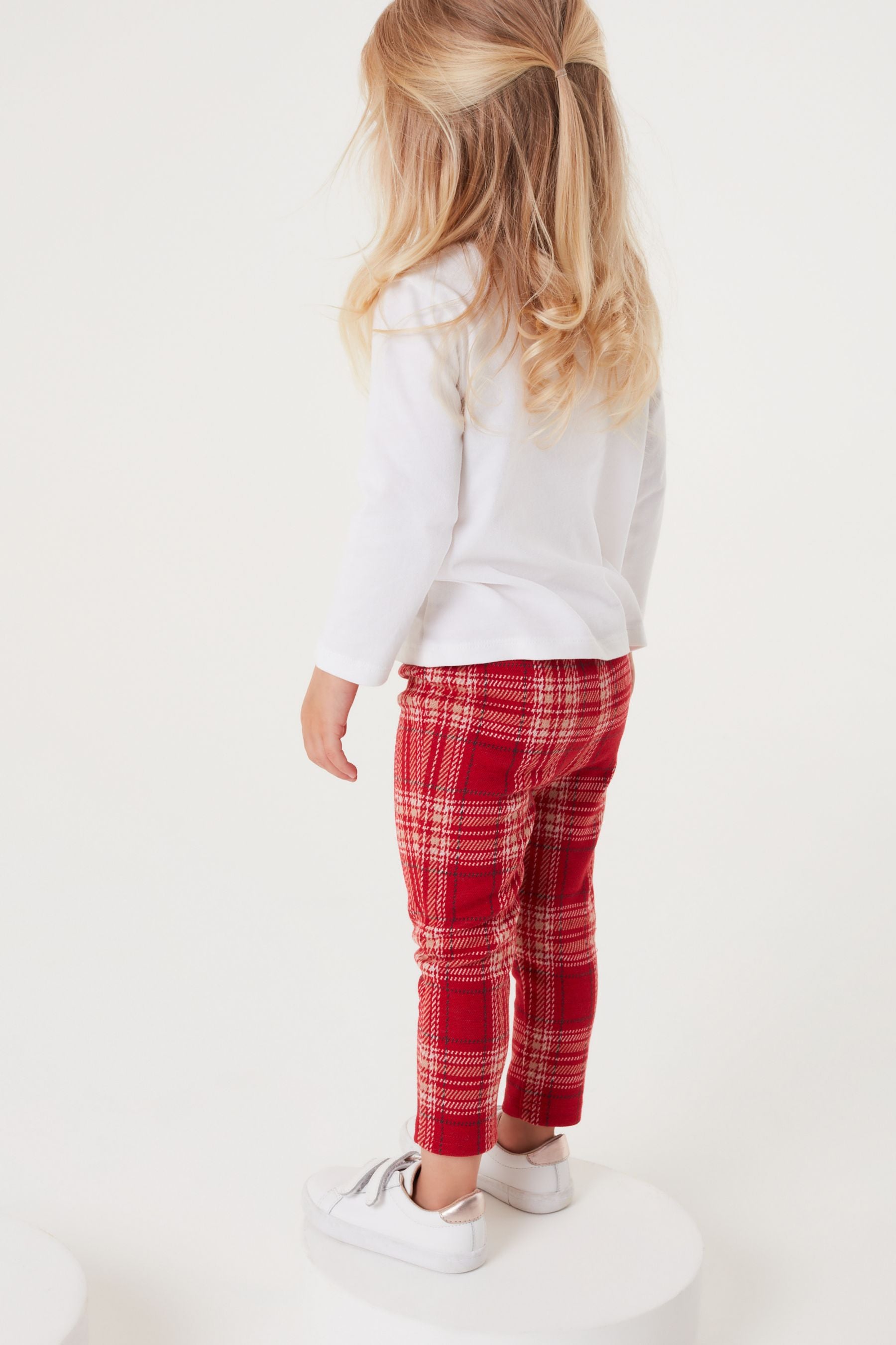 Red Check Jacquard Leggings (3mths-7yrs)