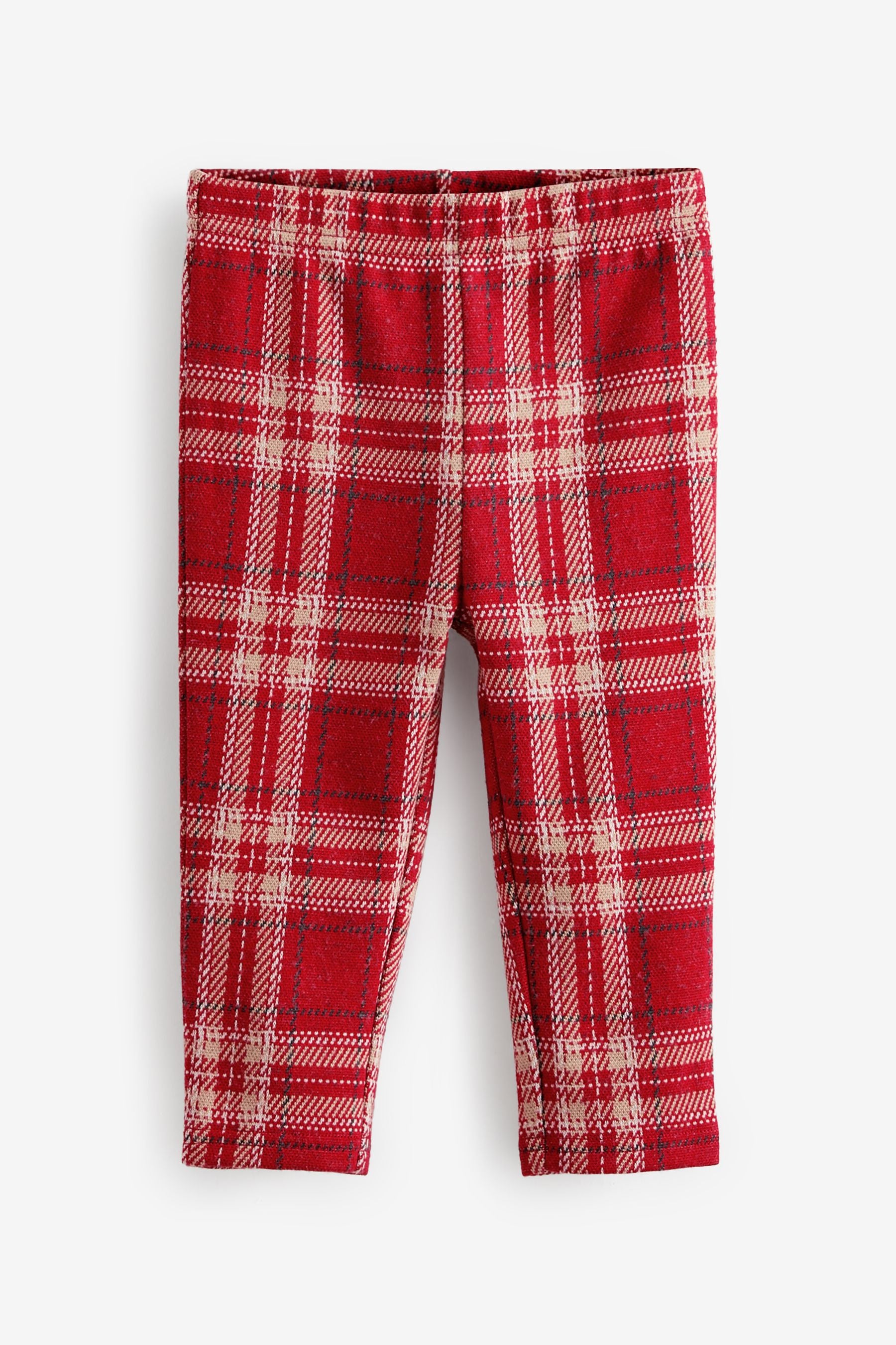 Red Check Jacquard Leggings (3mths-7yrs)