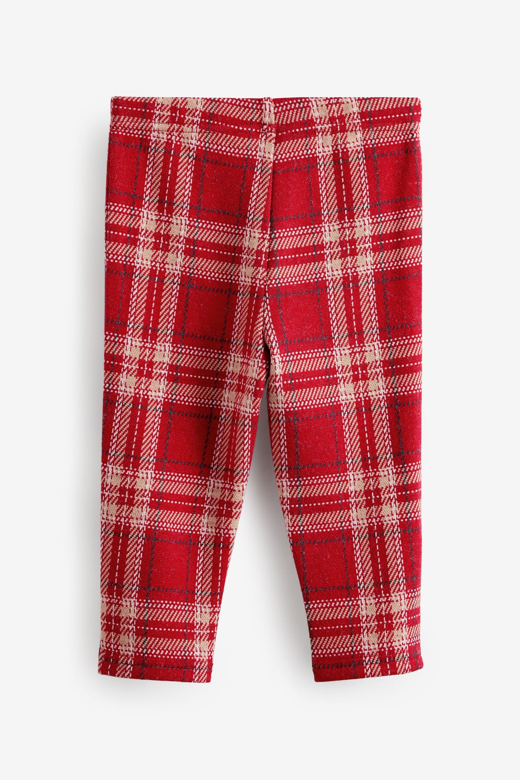 Red Check Jacquard Leggings (3mths-7yrs)