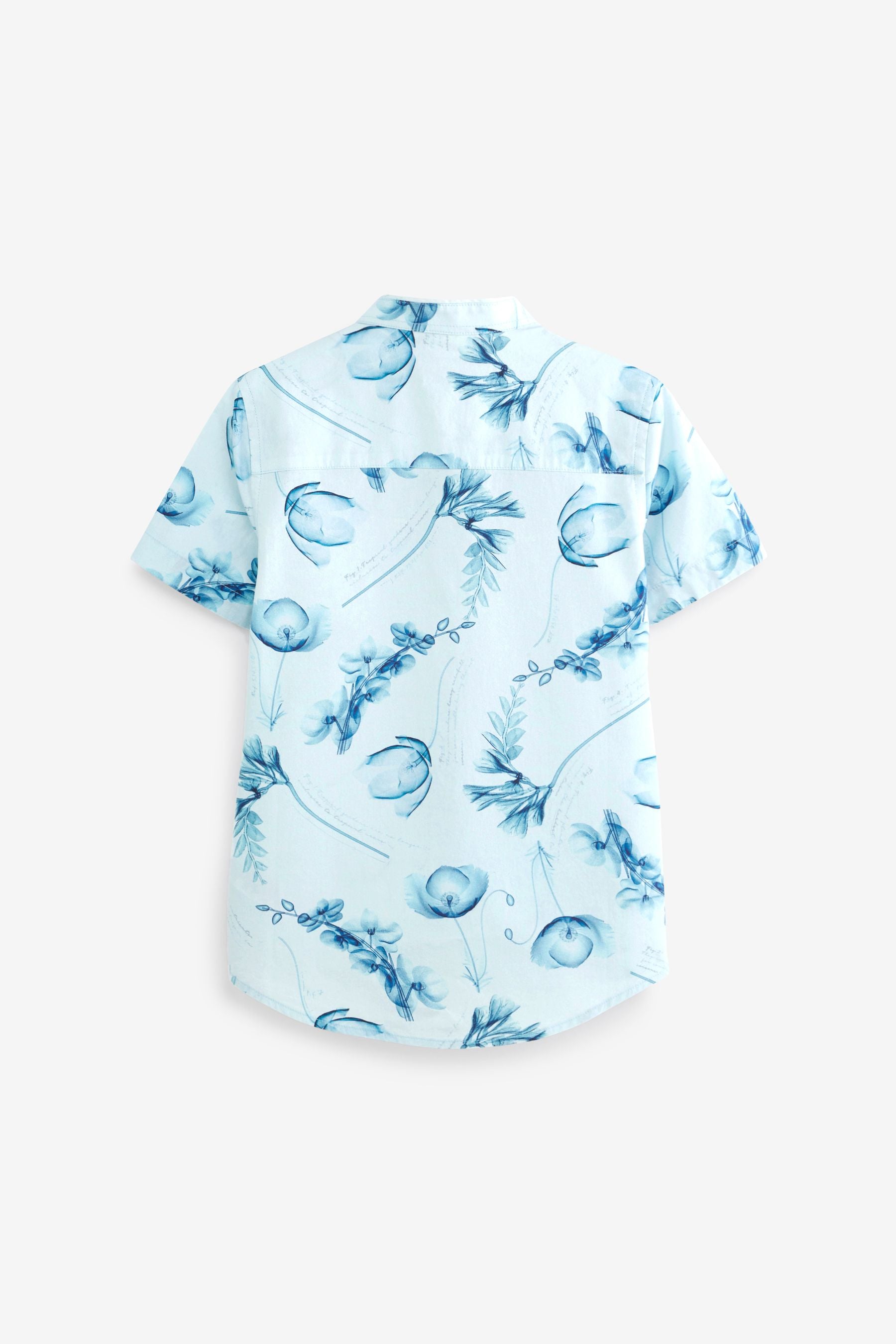 Blue Floral Short Sleeve Printed Shirt (3-16yrs)