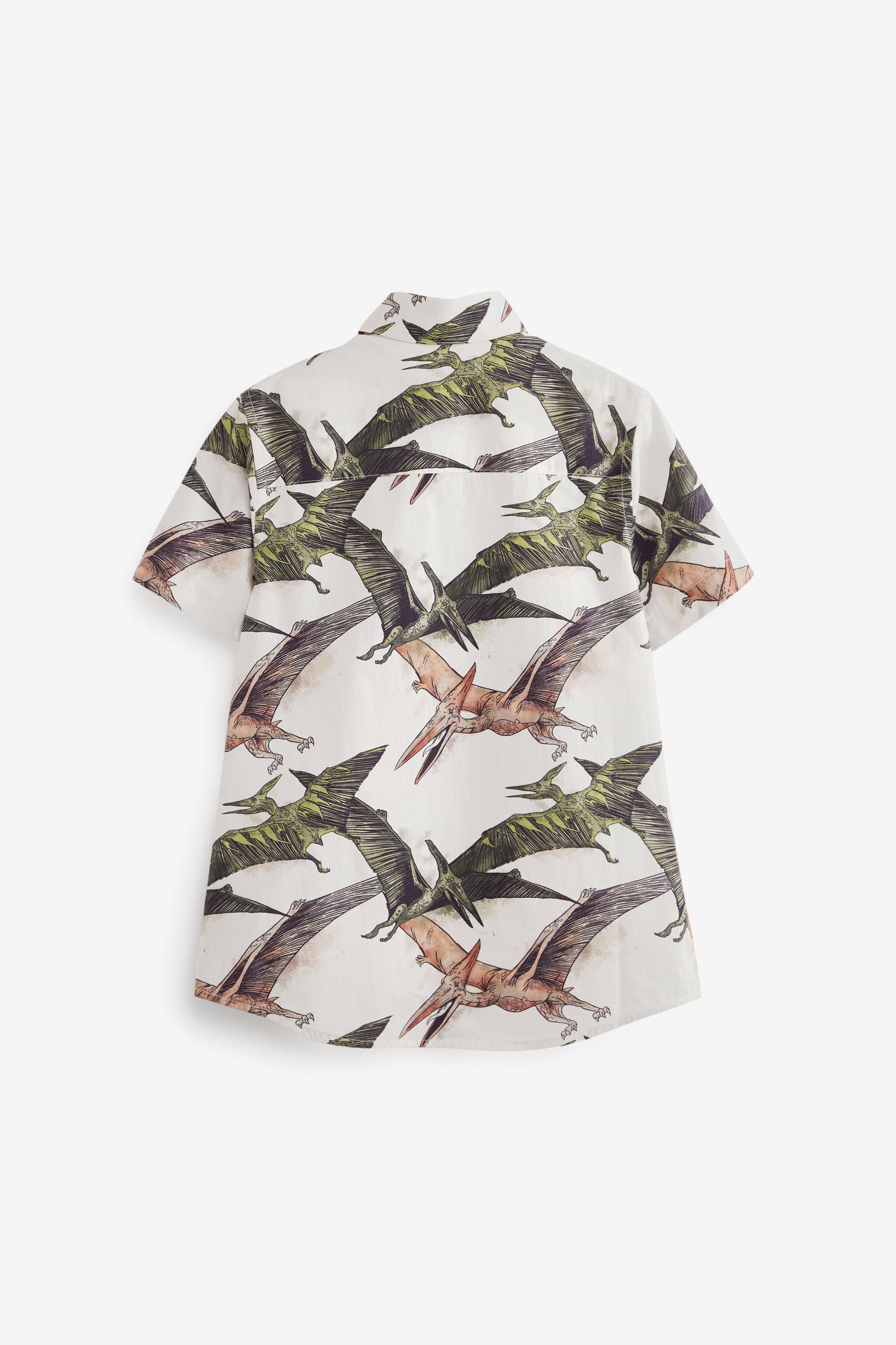 White Pterodactyl Short Sleeve Printed Shirt (3-16yrs)