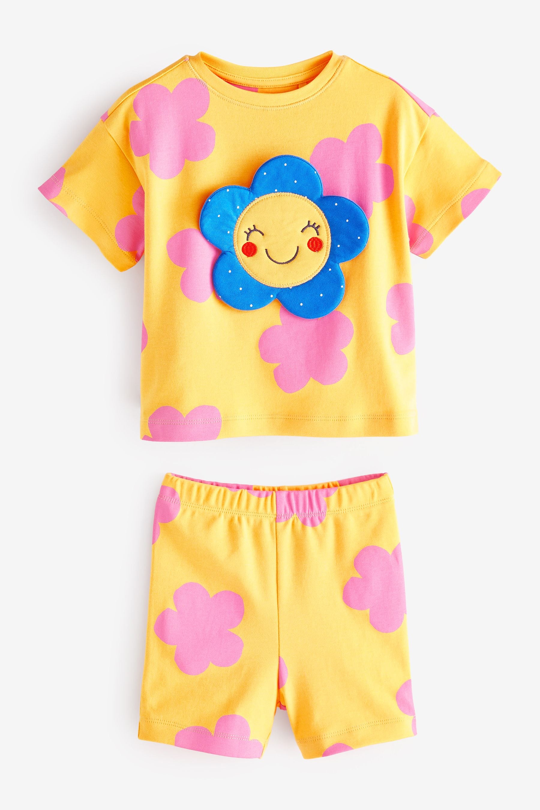 Yellow Jolly Flower Short Pyjamas 1 Packs (9mths-12yrs)