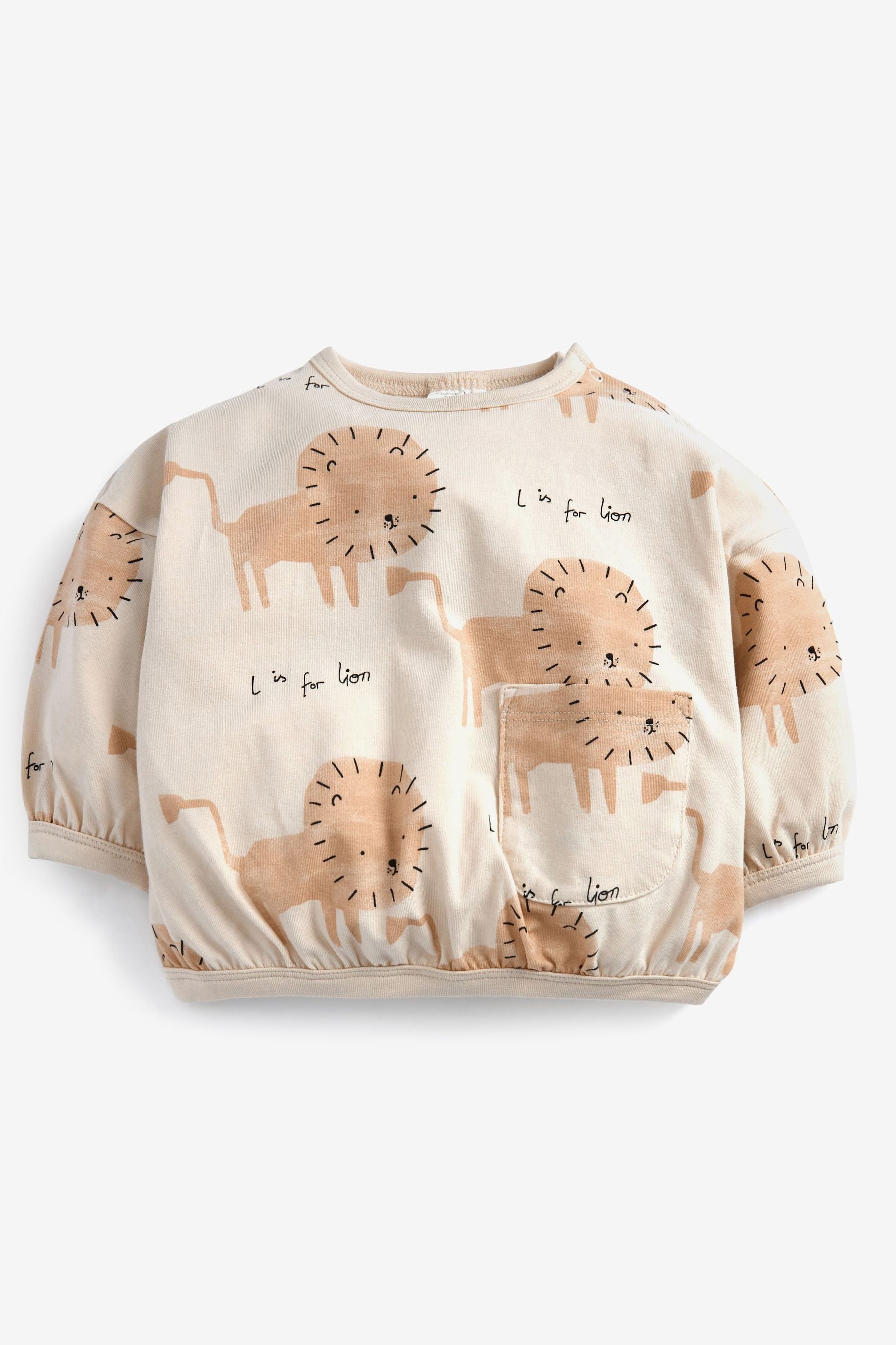 Brown Neutral Lion Baby Oversized T-Shirt And Joggers Set (0mths-2yrs)