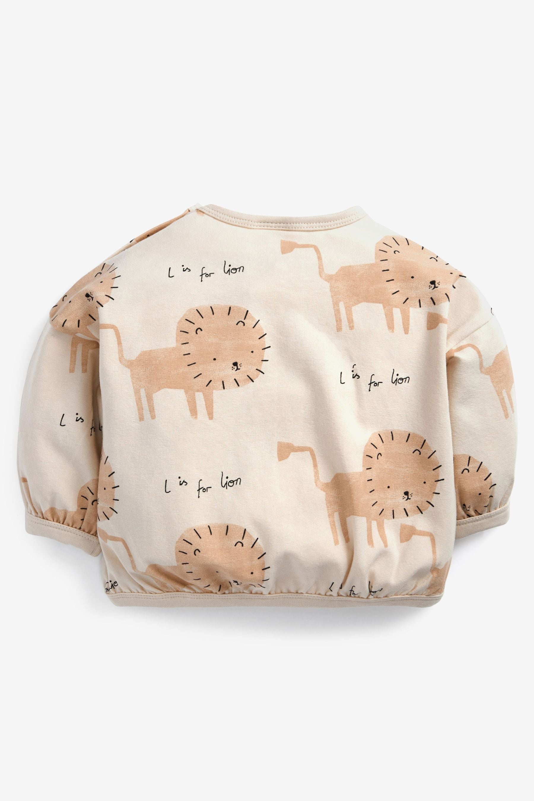 Brown Neutral Lion Baby Oversized T-Shirt And Joggers Set (0mths-2yrs)