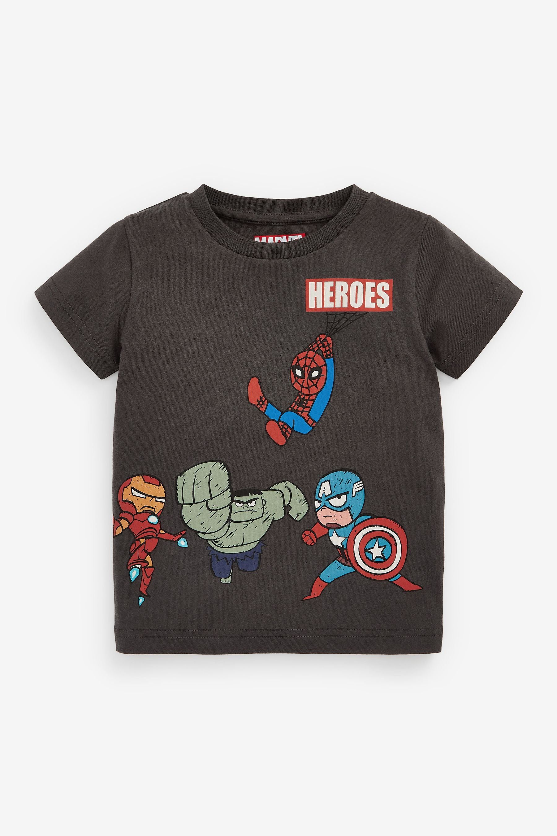 Charcoal Grey Short Sleeve Marvel T-Shirt (3mths-8yrs)