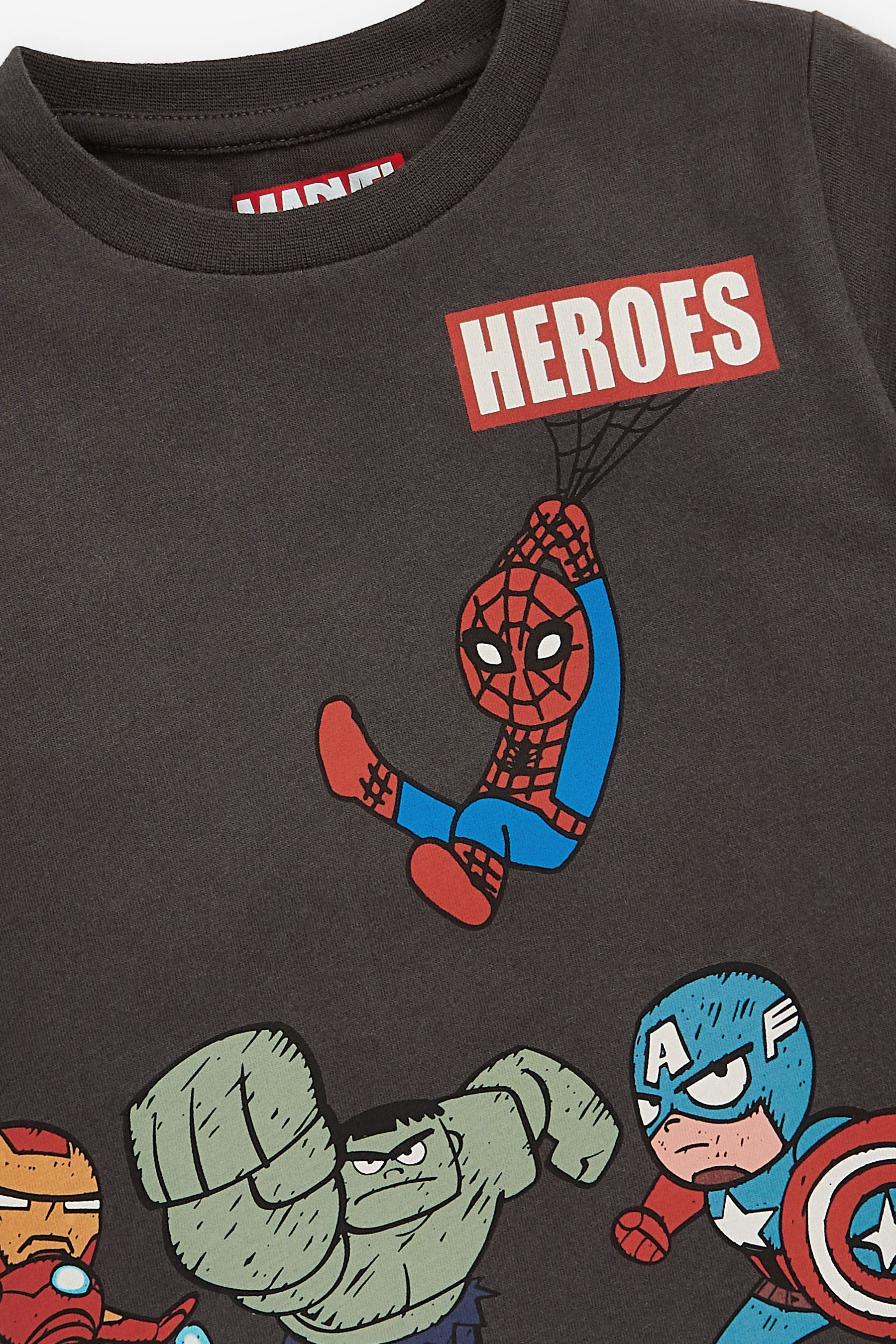 Charcoal Grey Short Sleeve Marvel T-Shirt (3mths-8yrs)