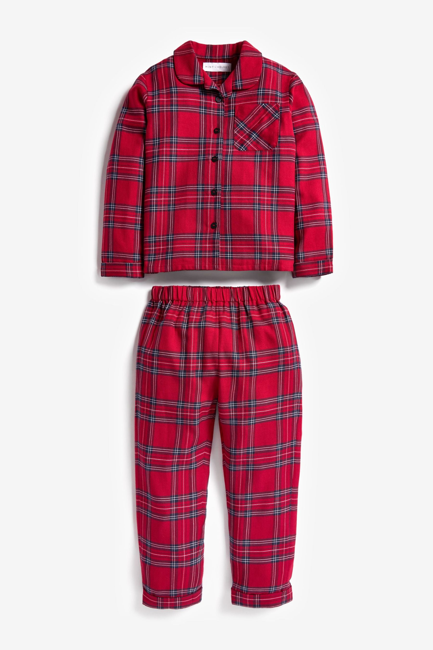 Red Mint Velvet Check Pyjama Set