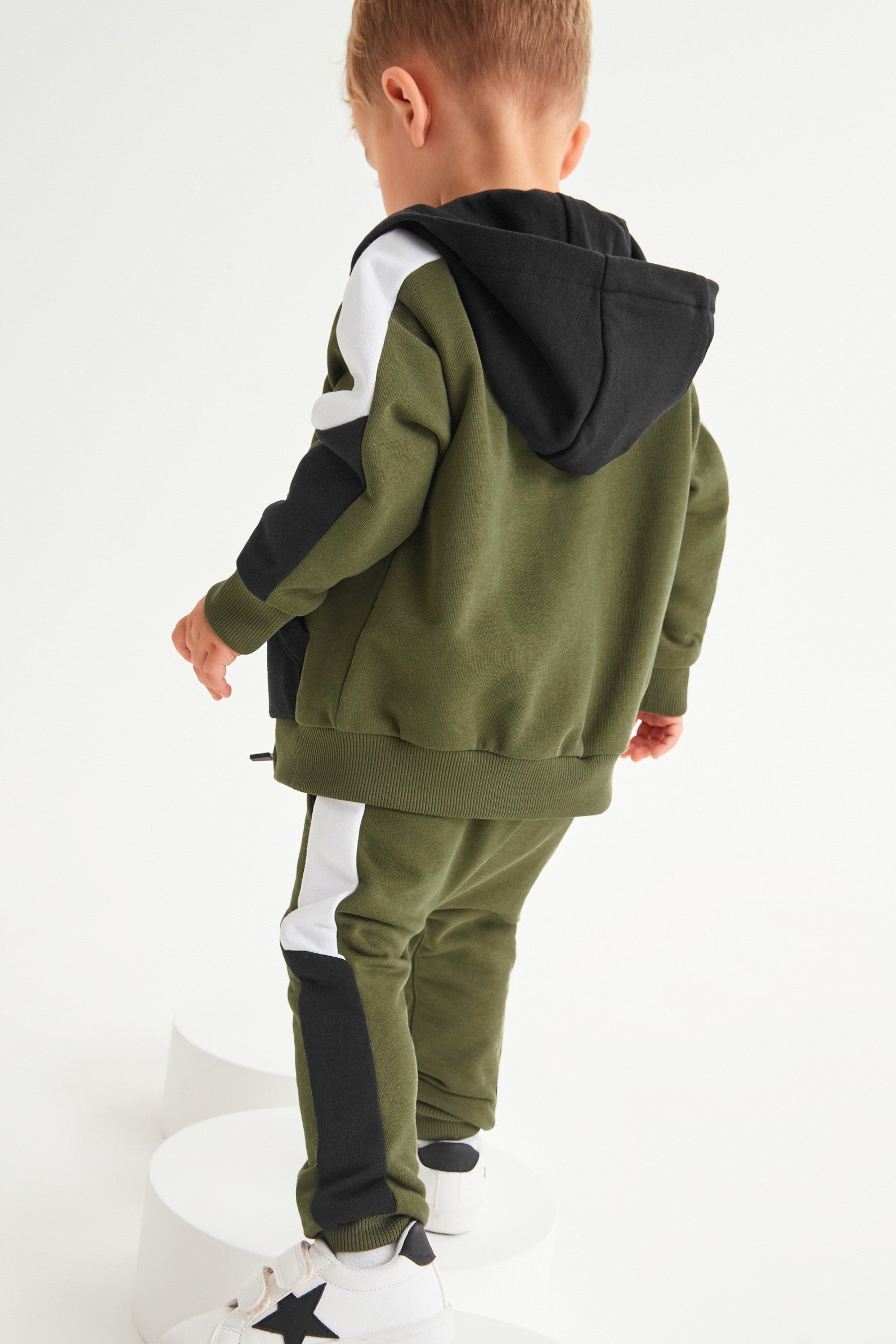 Green Set Colourblock Jersey Hoodie & Jogger Set (3mths-7yrs)