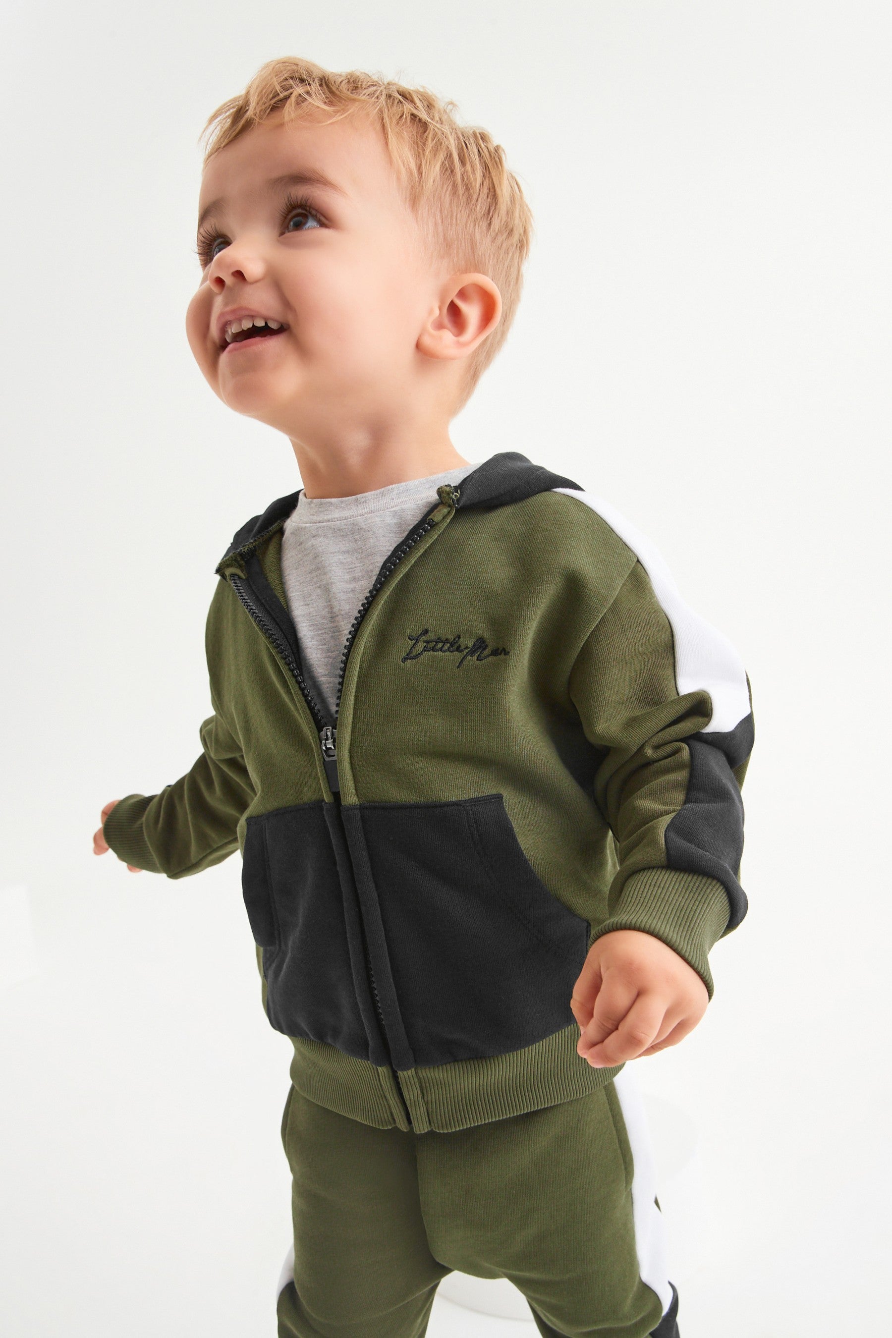 Green Set Colourblock Jersey Hoodie & Jogger Set (3mths-7yrs)