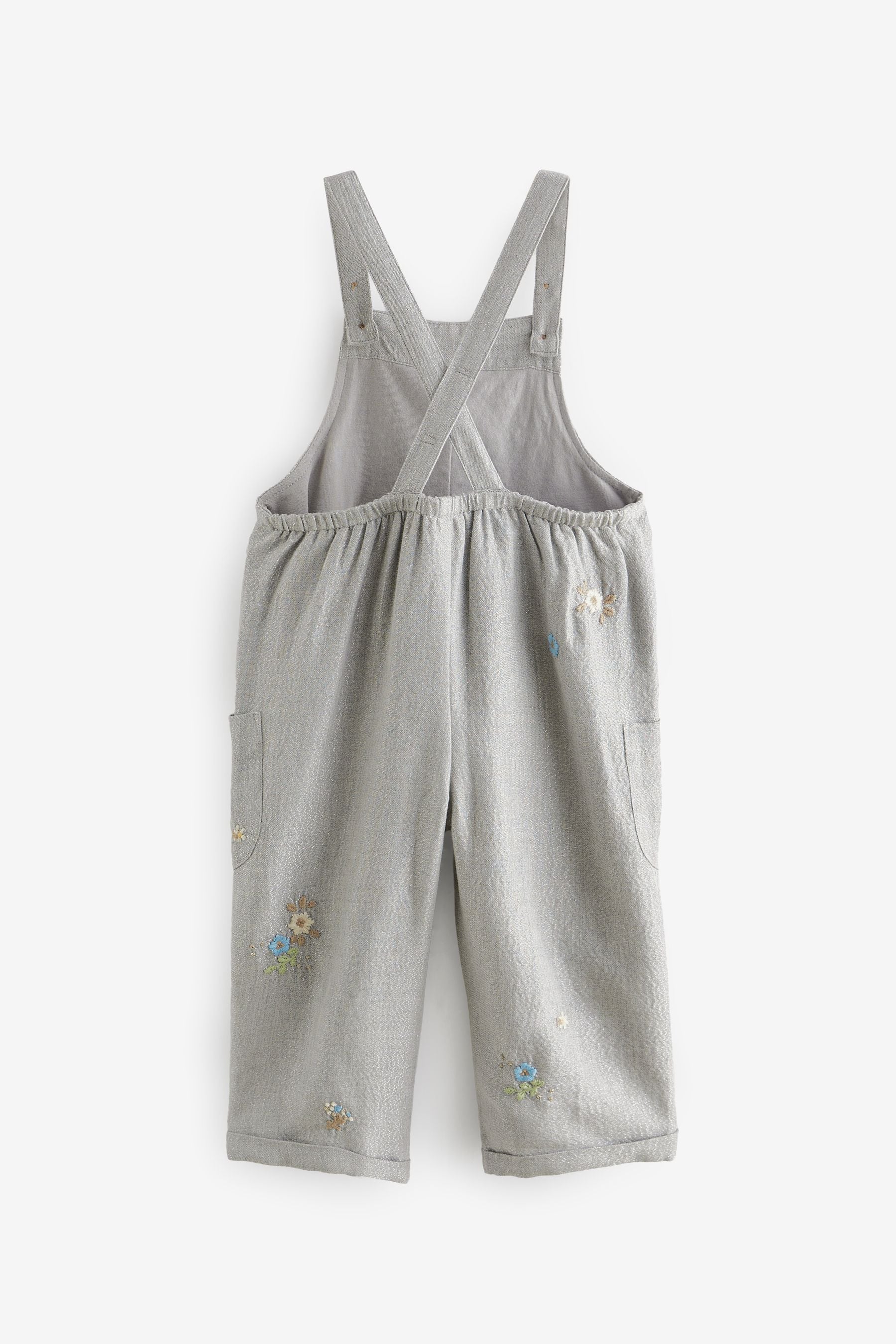 Grey Embroidered Dungarees (3mths-7yrs)