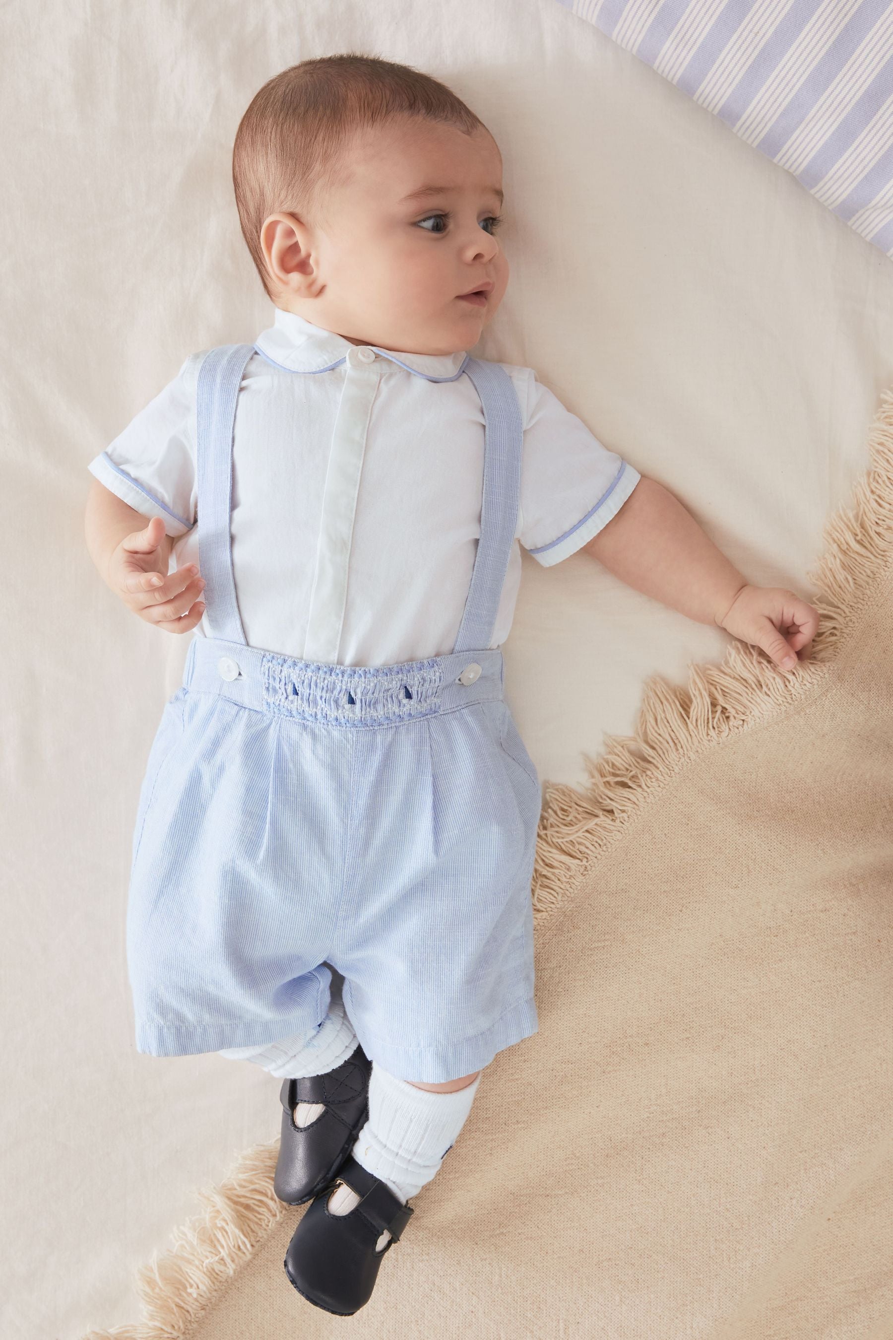 Blue Baby 3 Piece Smart Shirt, Shorts and Socks Set (0mths-2yrs)