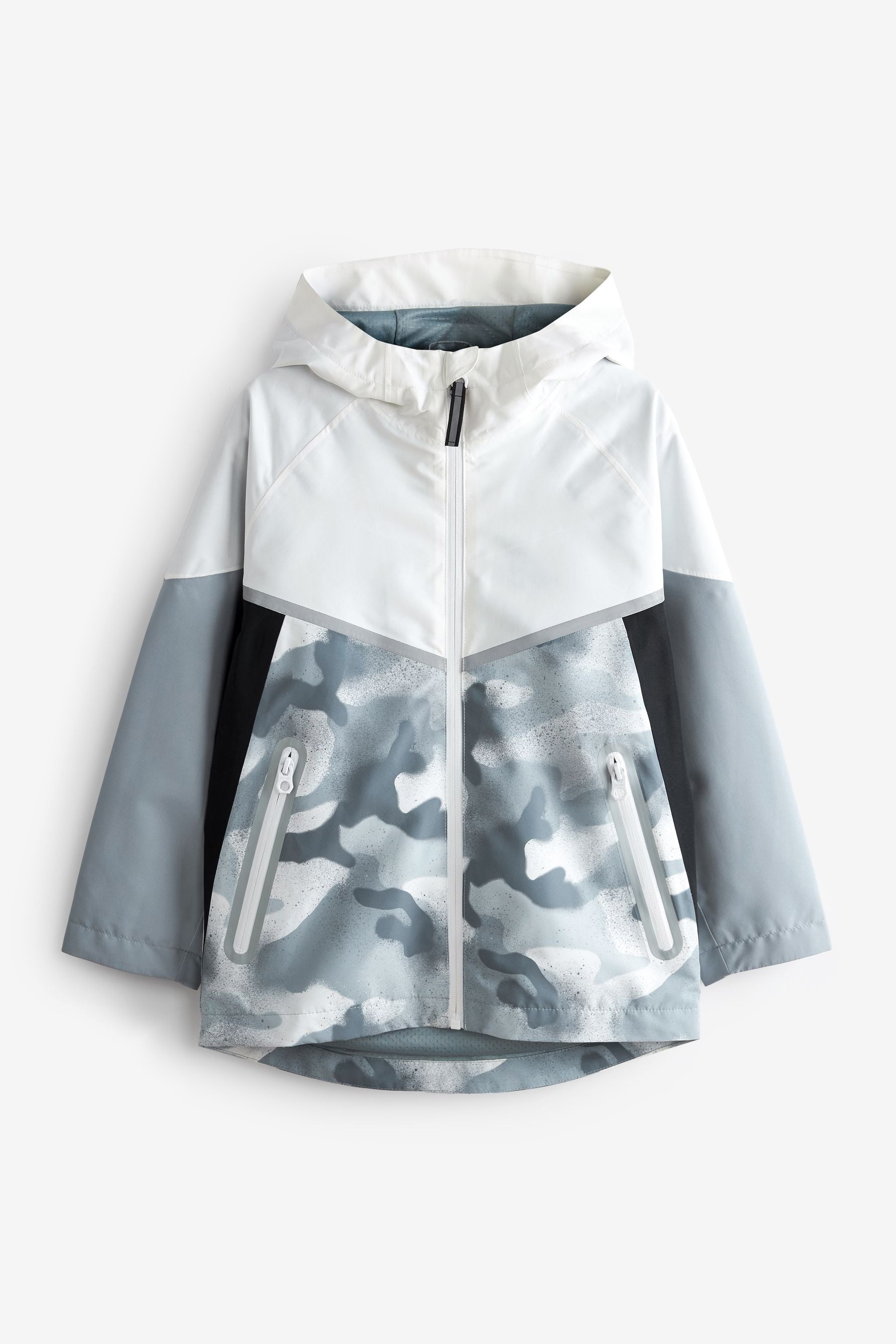 Monochrome Camo Waterproof Jacket (3-16yrs)