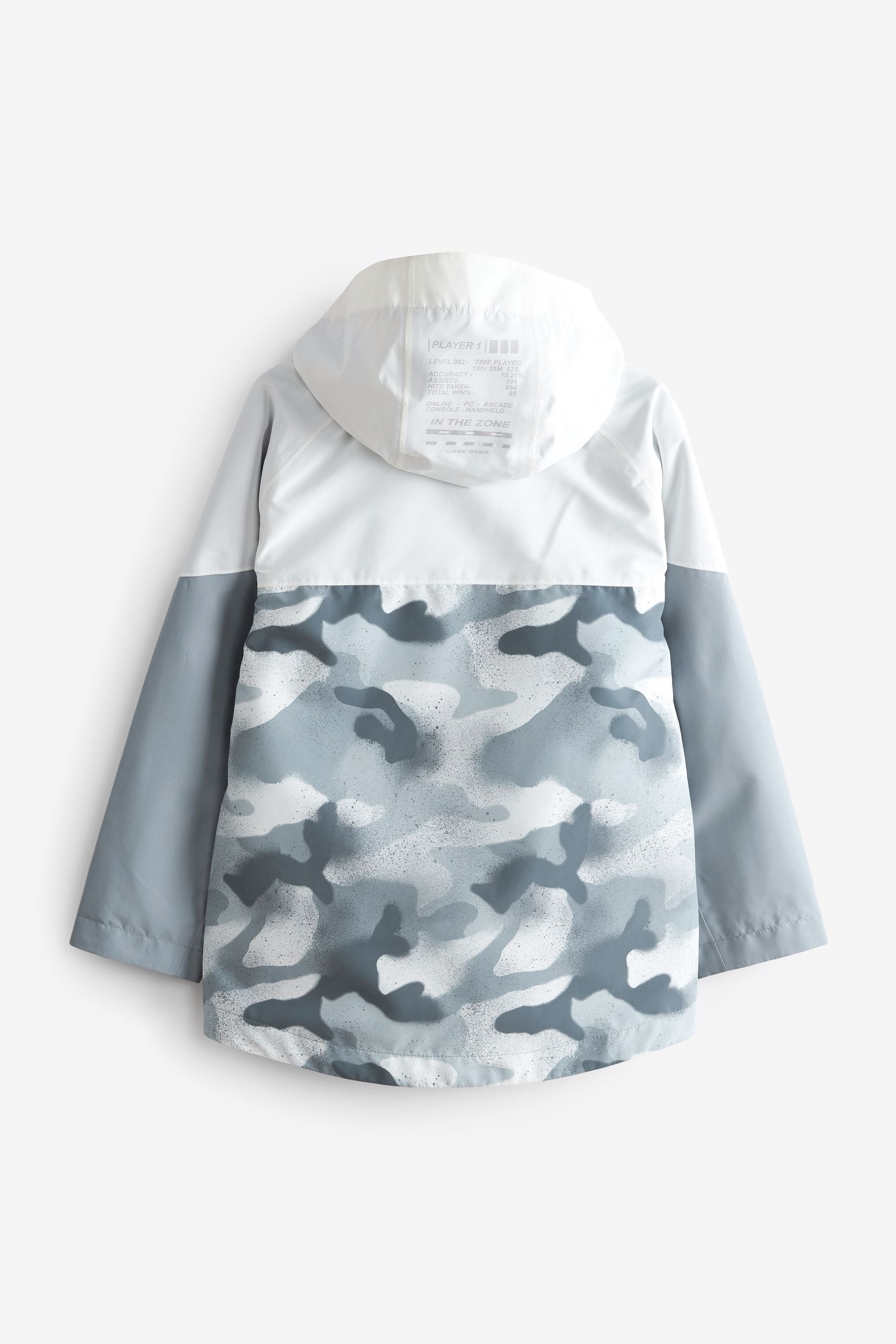 Monochrome Camo Waterproof Jacket (3-16yrs)