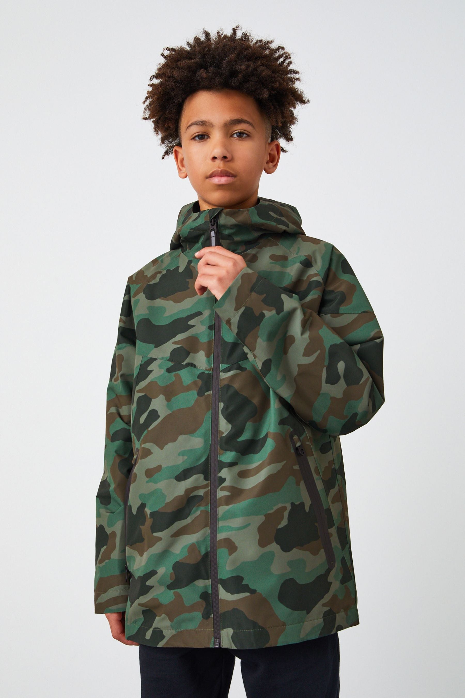 Khaki Green Camo Waterproof Jacket (3-16yrs)