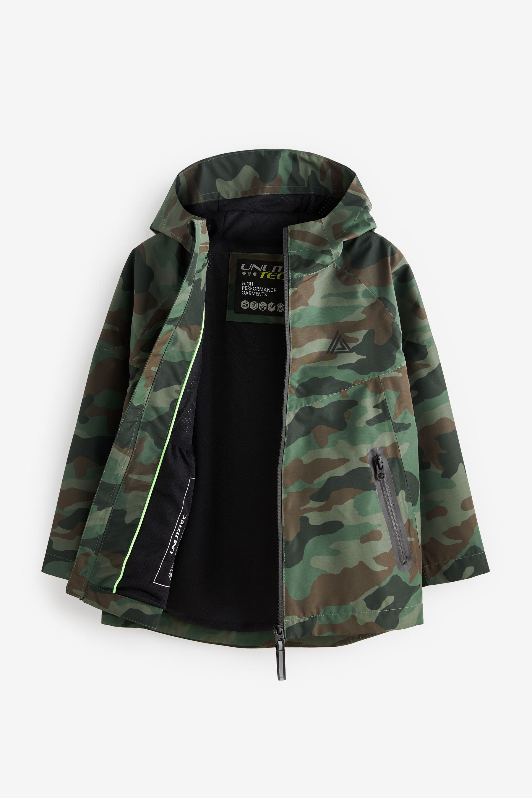 Khaki Green Camo Waterproof Jacket (3-16yrs)