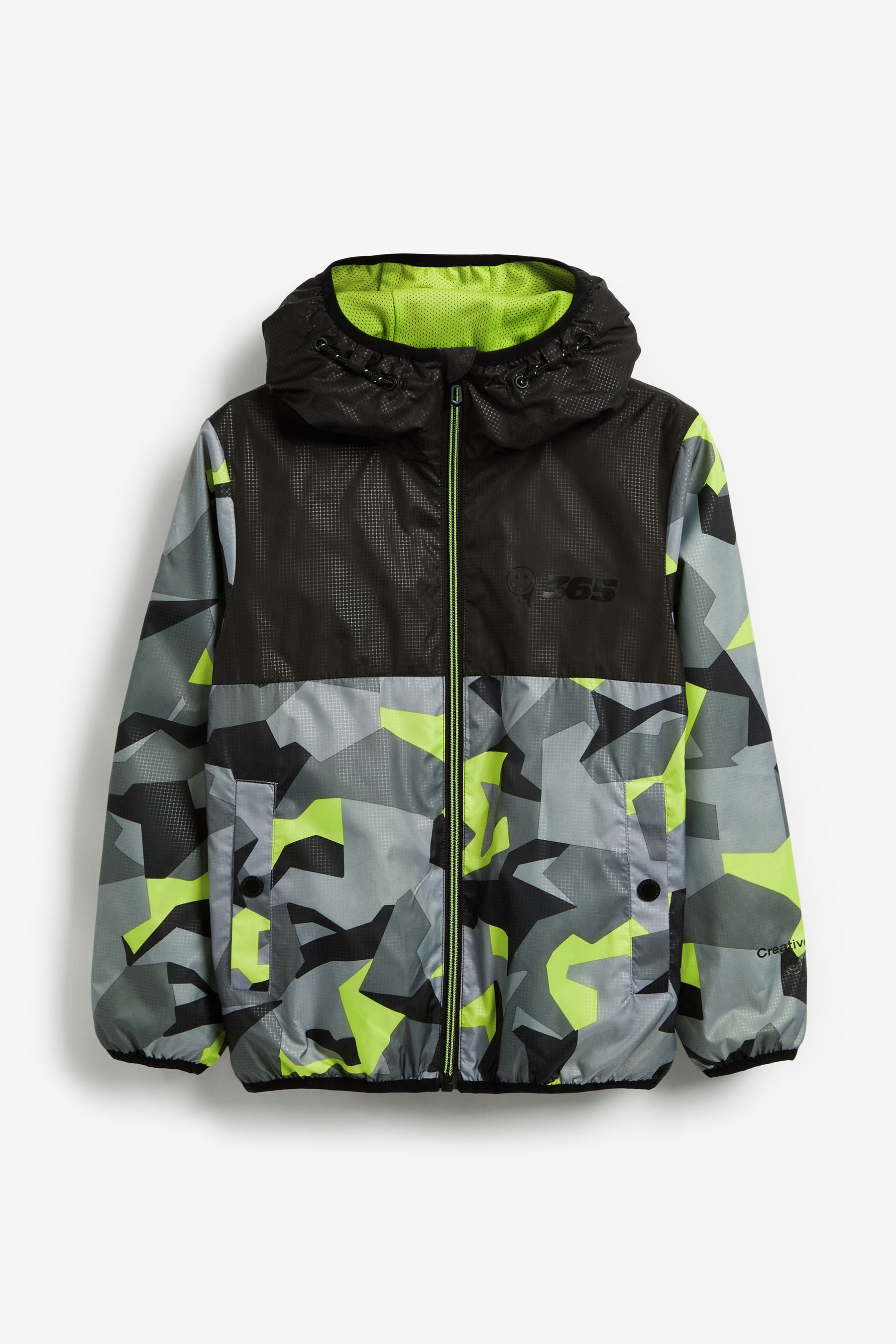 Black/Grey Camo Shower Resistant Jacket (3-16yrs)