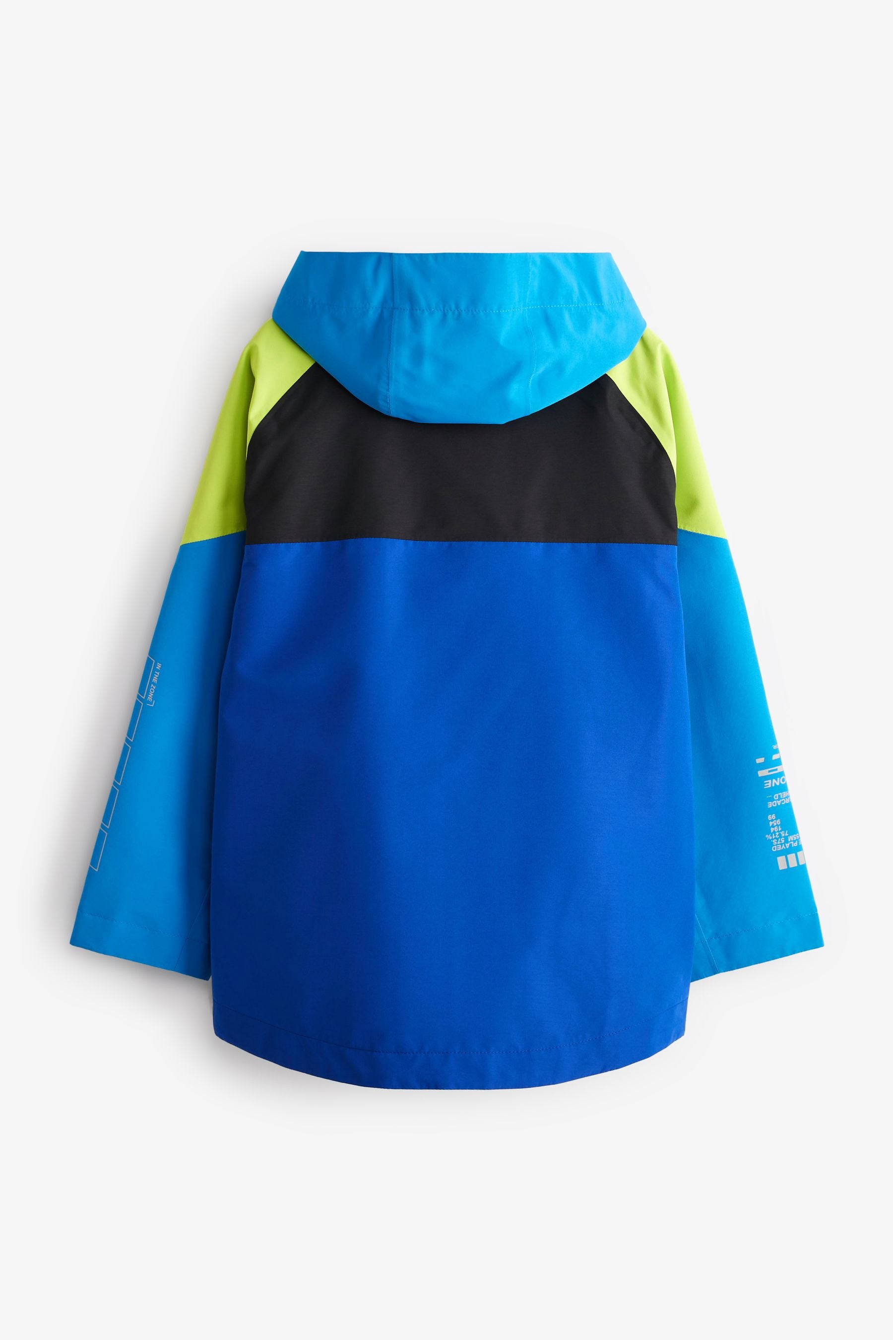 Blue Colourblock Waterproof Jacket (3-16yrs)