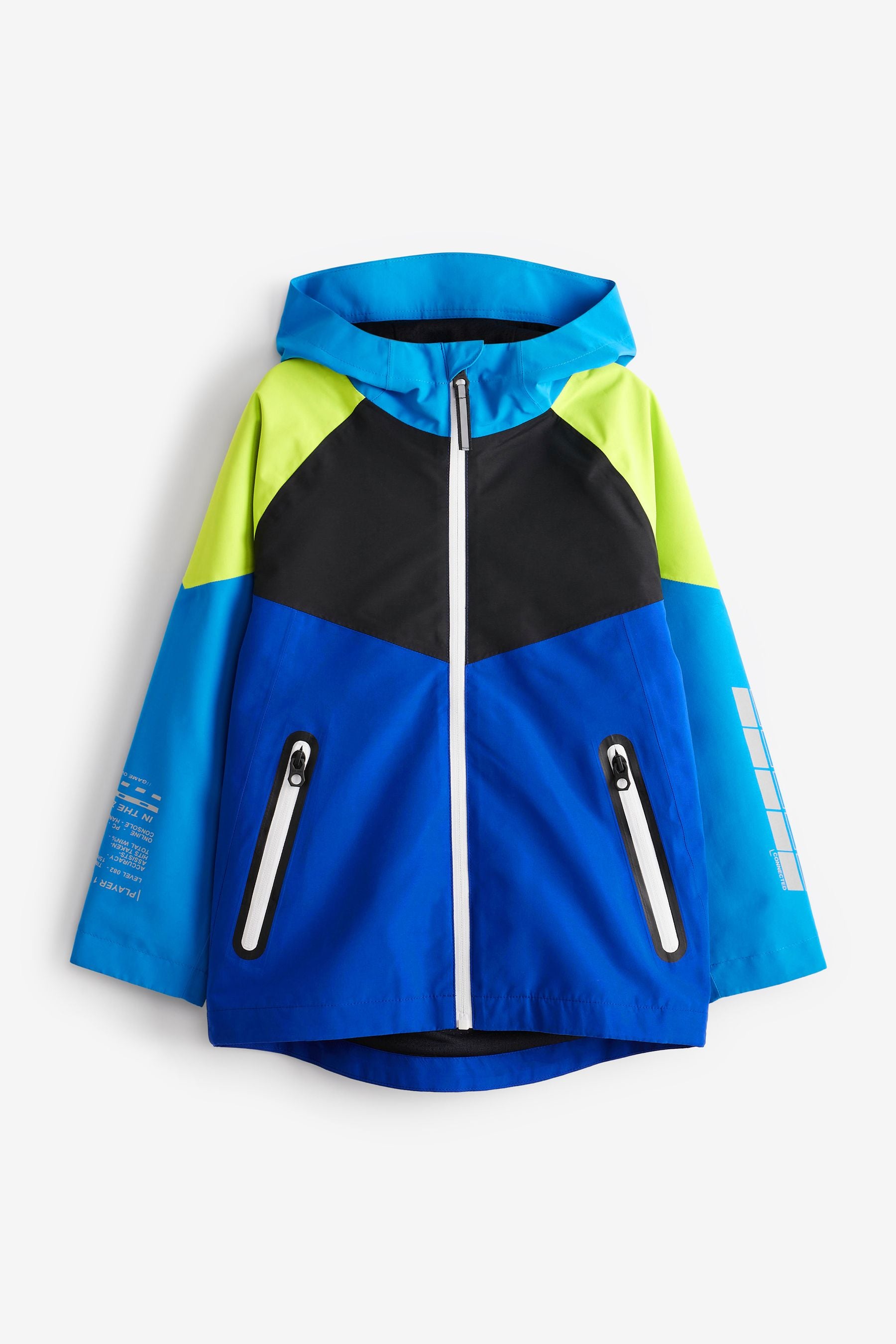 Blue Colourblock Waterproof Jacket (3-16yrs)