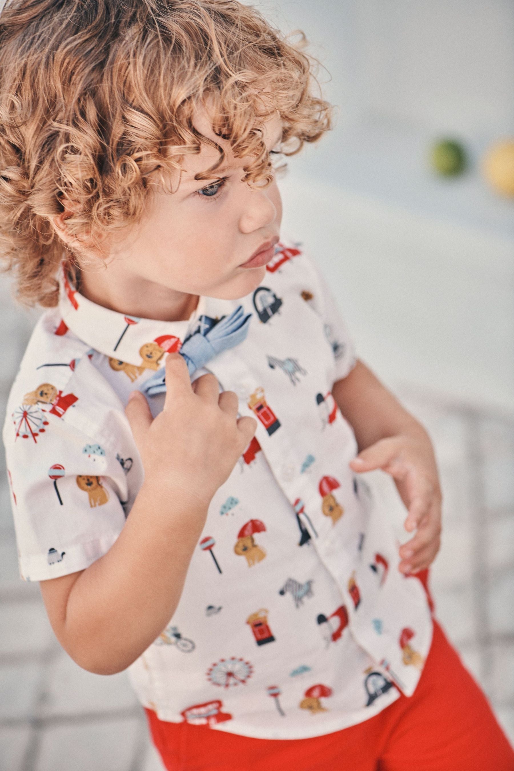 Red London Print Shirt & Shorts Set (3mths-7yrs)