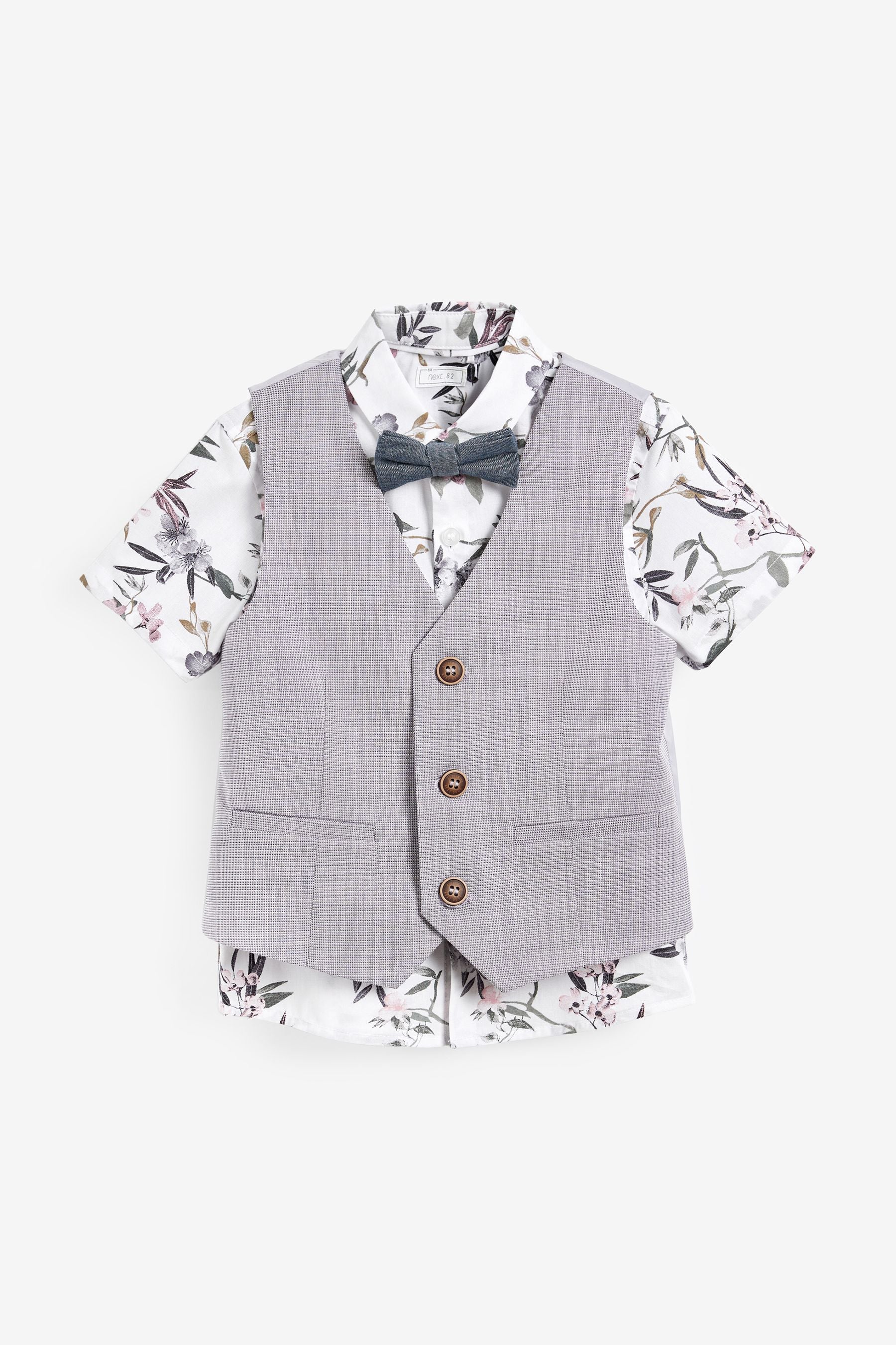 Lilac Purple Waistcoat, Shirt & Short Set Textured Fabric (3mths-9yrs)