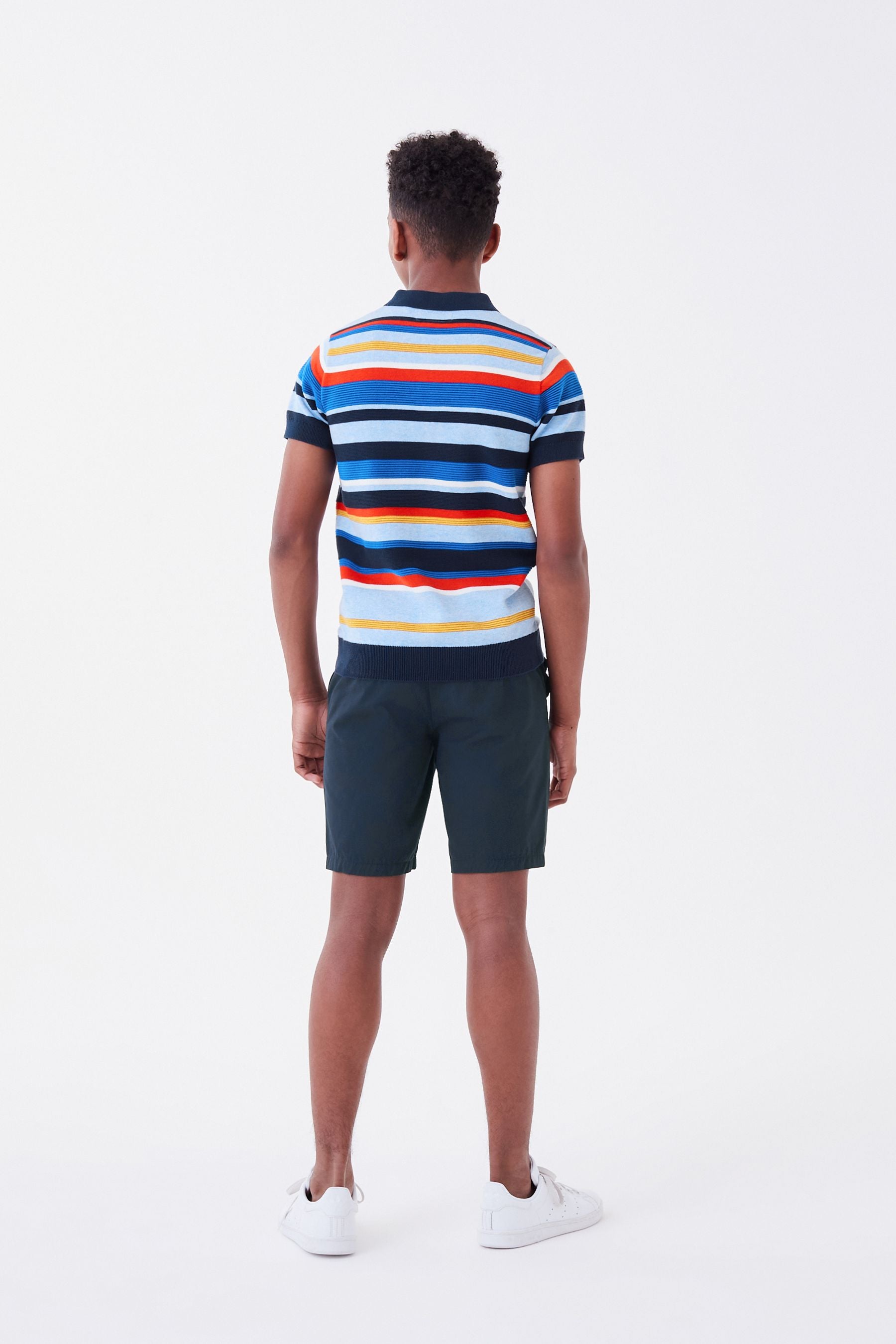 Multi Stripe Knitted Polo Shirt (3-16yrs)