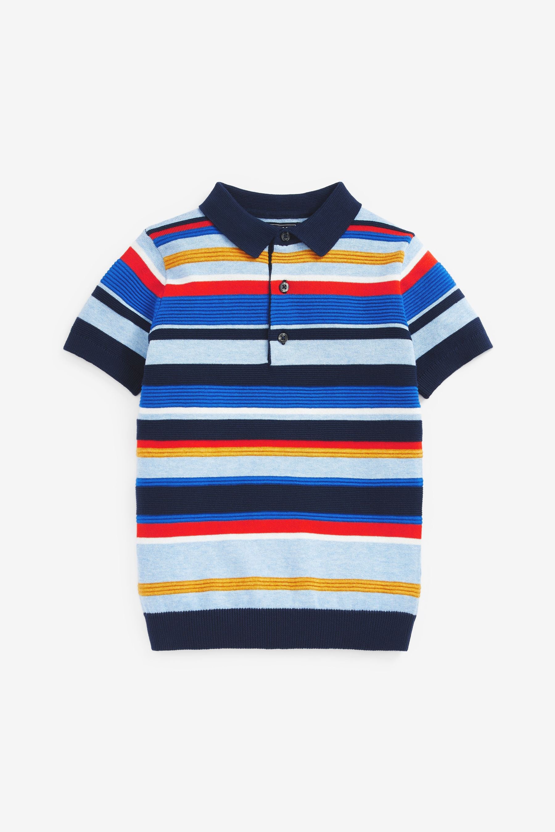 Multi Stripe Knitted Polo Shirt (3-16yrs)