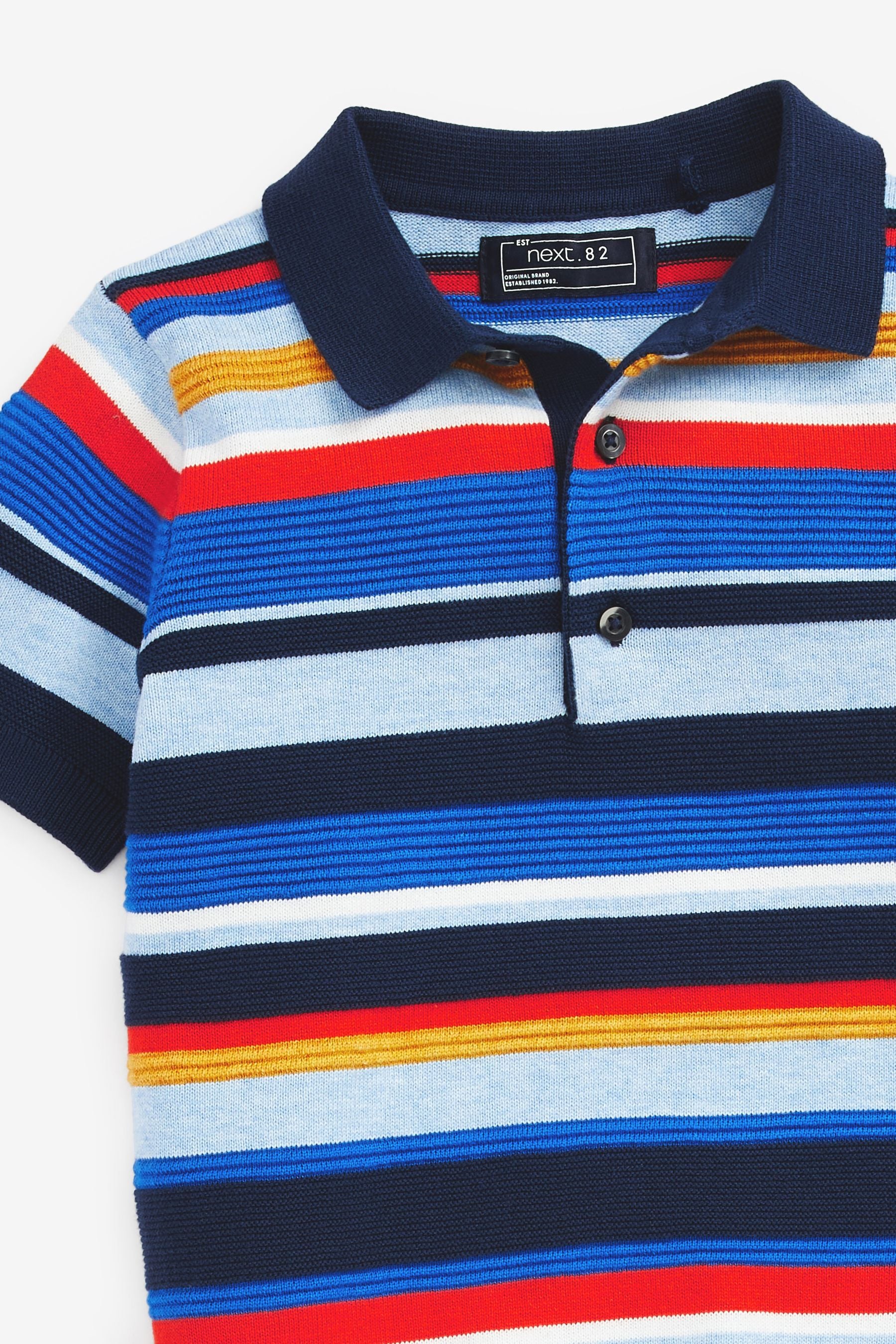 Multi Stripe Knitted Polo Shirt (3-16yrs)