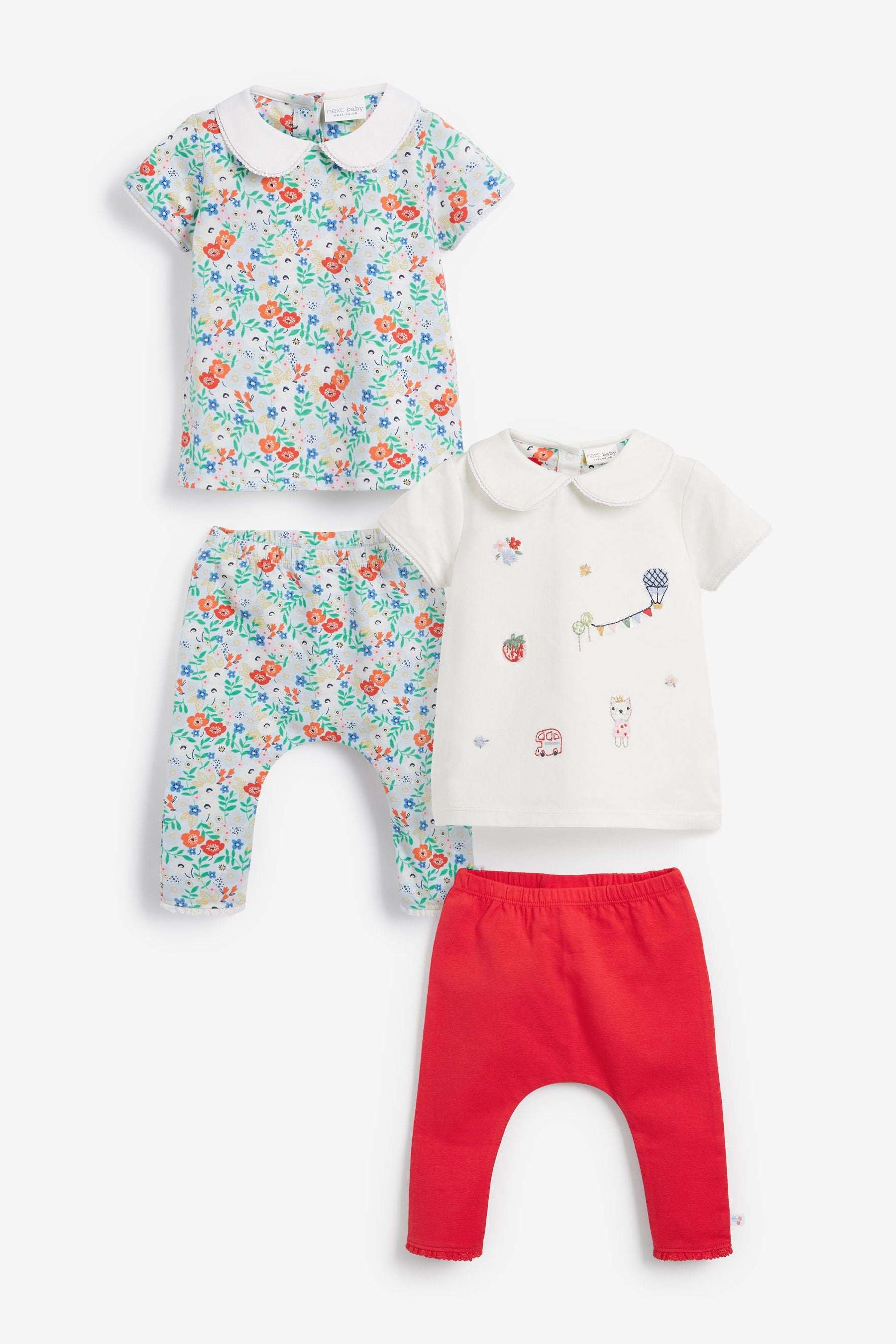 Red/White/Blue Floral Baby 4 Piece Jubilee Set (0mths-2yrs)