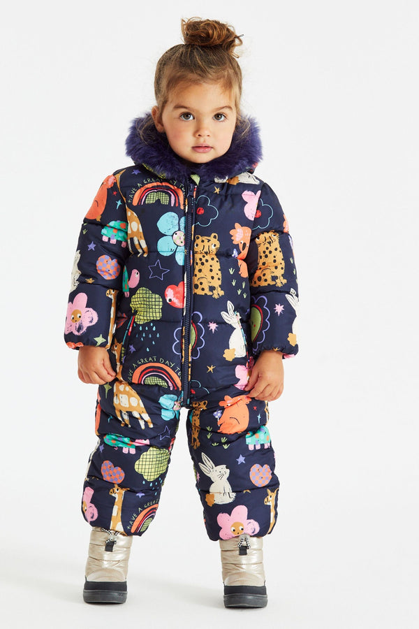 Navy Blue Shower Resistant Character Snowsuit (3mths-7yrs)