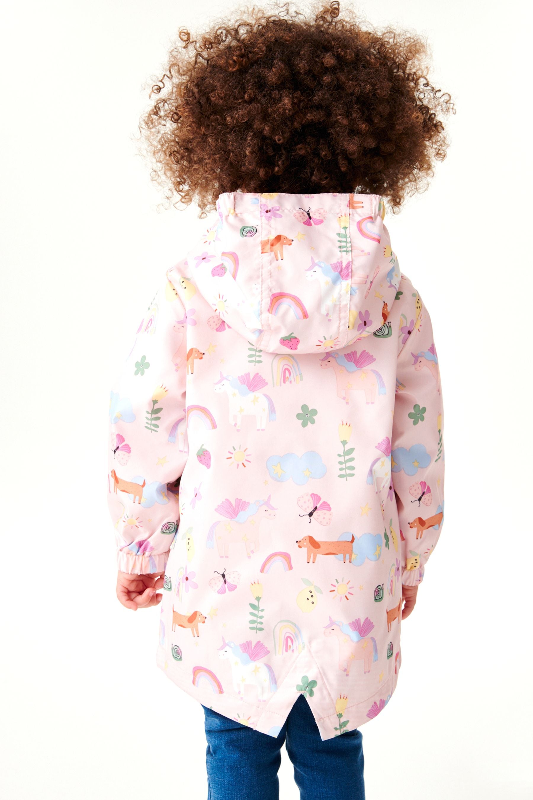 Pink Unicorn Shower Resistant Printed Cagoule Jacket (3mths-7yrs)