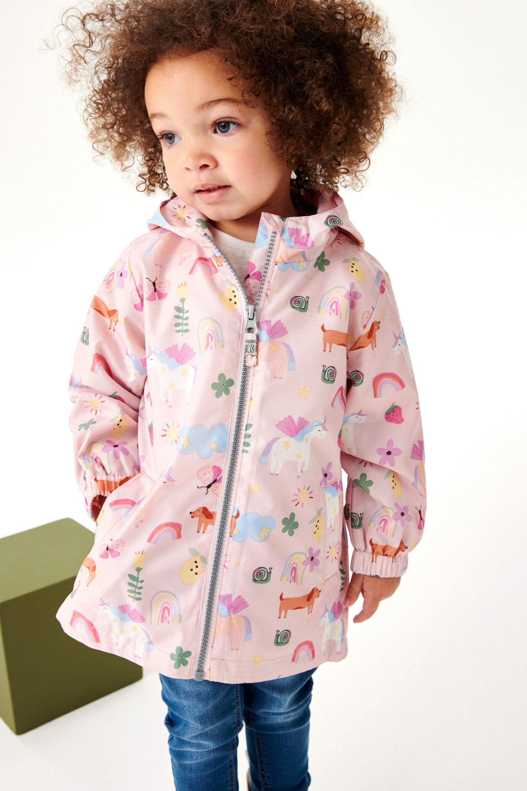 Pink Unicorn Shower Resistant Printed Cagoule Jacket (3mths-7yrs)