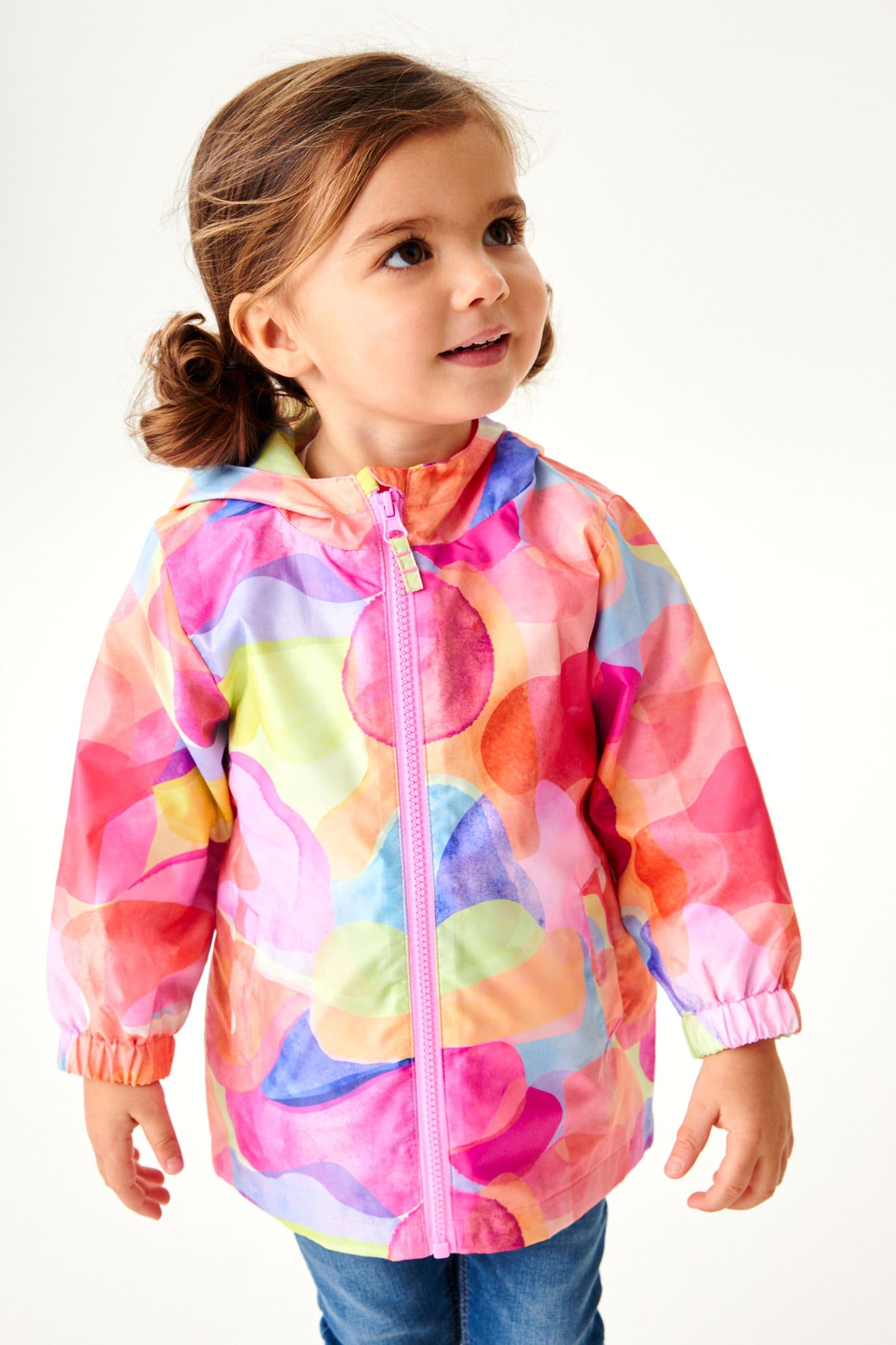 Pink Shapes Shower Resistant Printed Cagoule Jacket (3mths-7yrs)