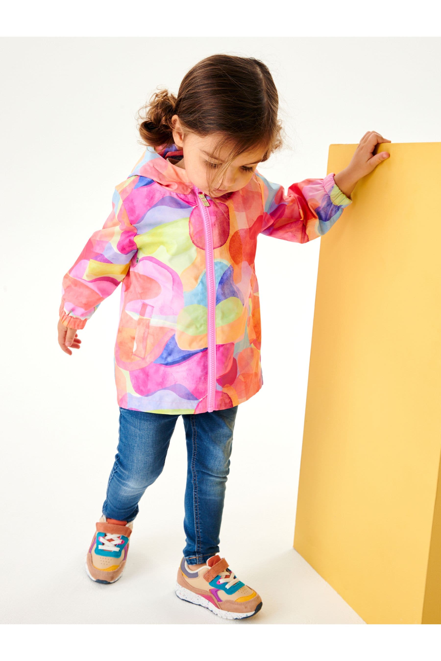 Pink Shapes Shower Resistant Printed Cagoule Jacket (3mths-7yrs)