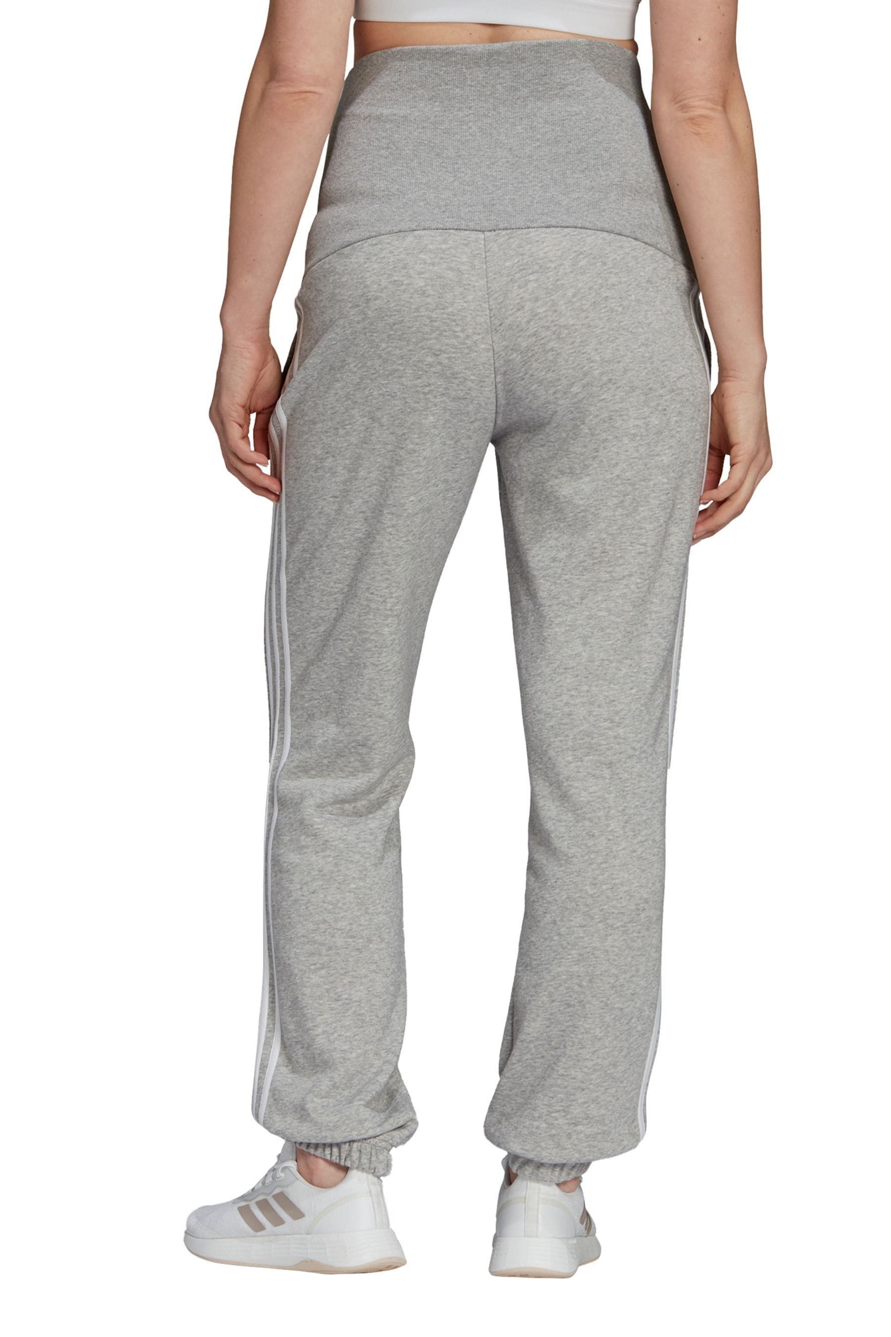 Grey adidas Maternity 3-Stripes Cotton Joggers