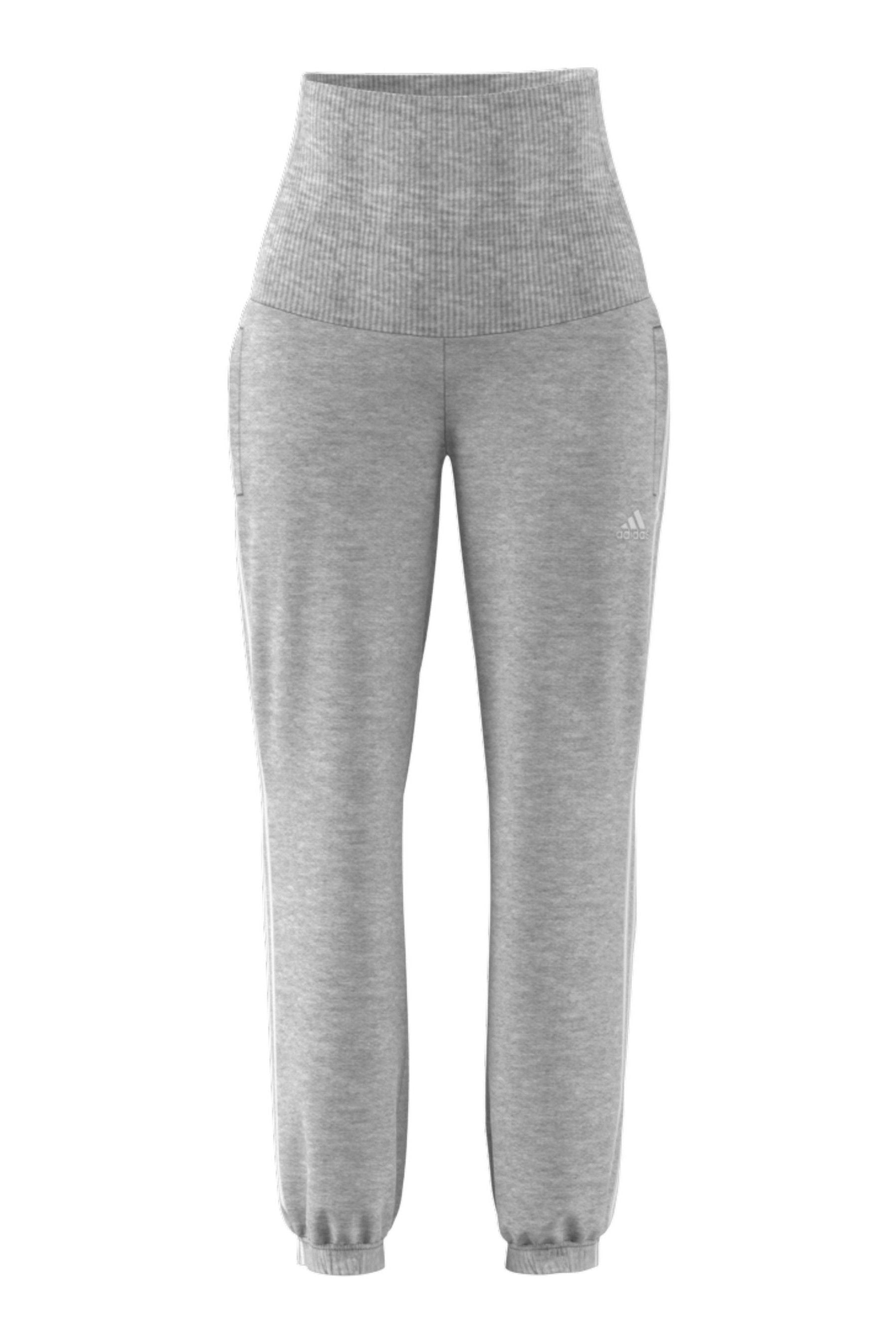 Grey adidas Maternity 3-Stripes Cotton Joggers