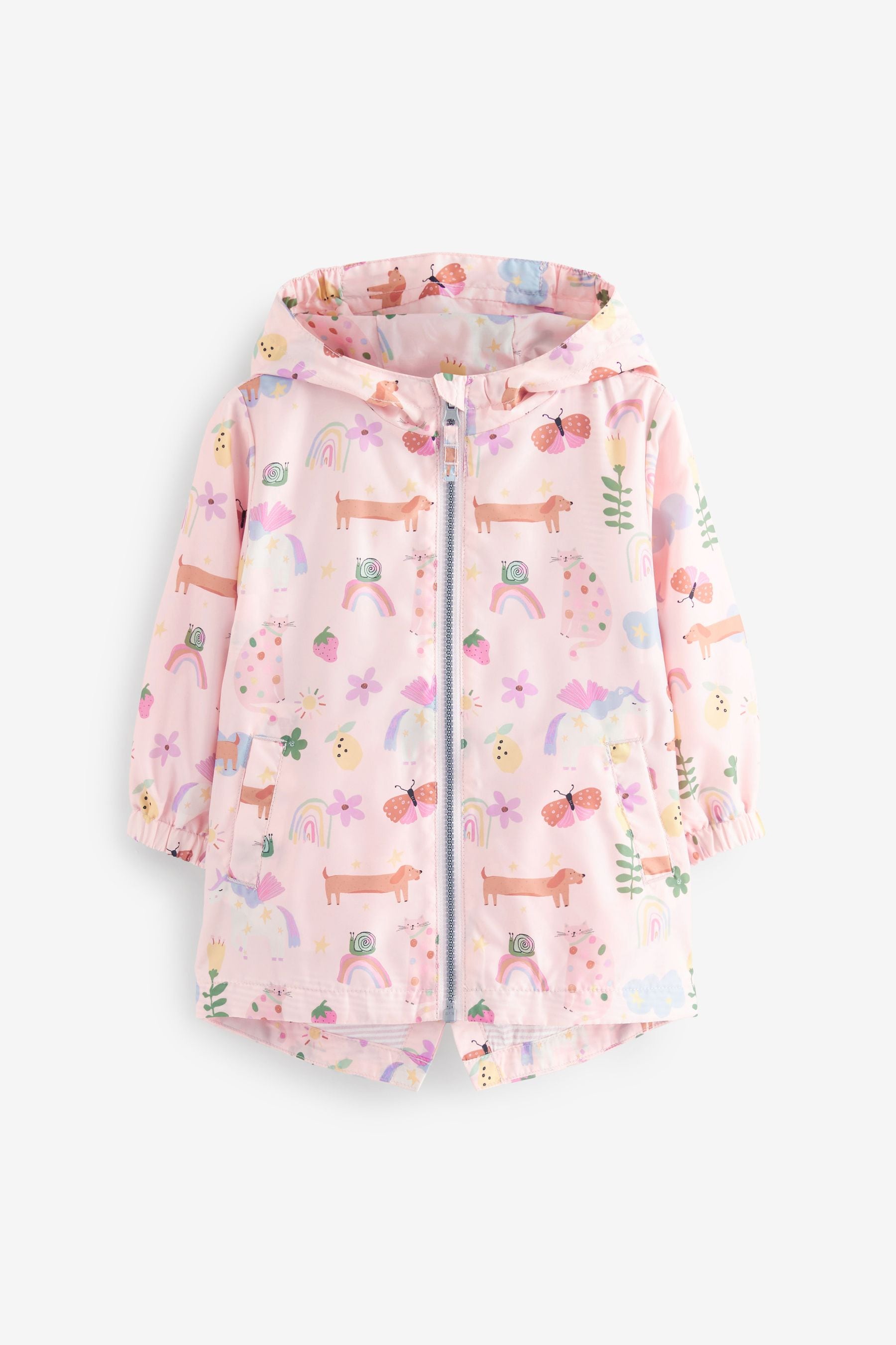 Pink Unicorn Shower Resistant Printed Cagoule Jacket (3mths-7yrs)