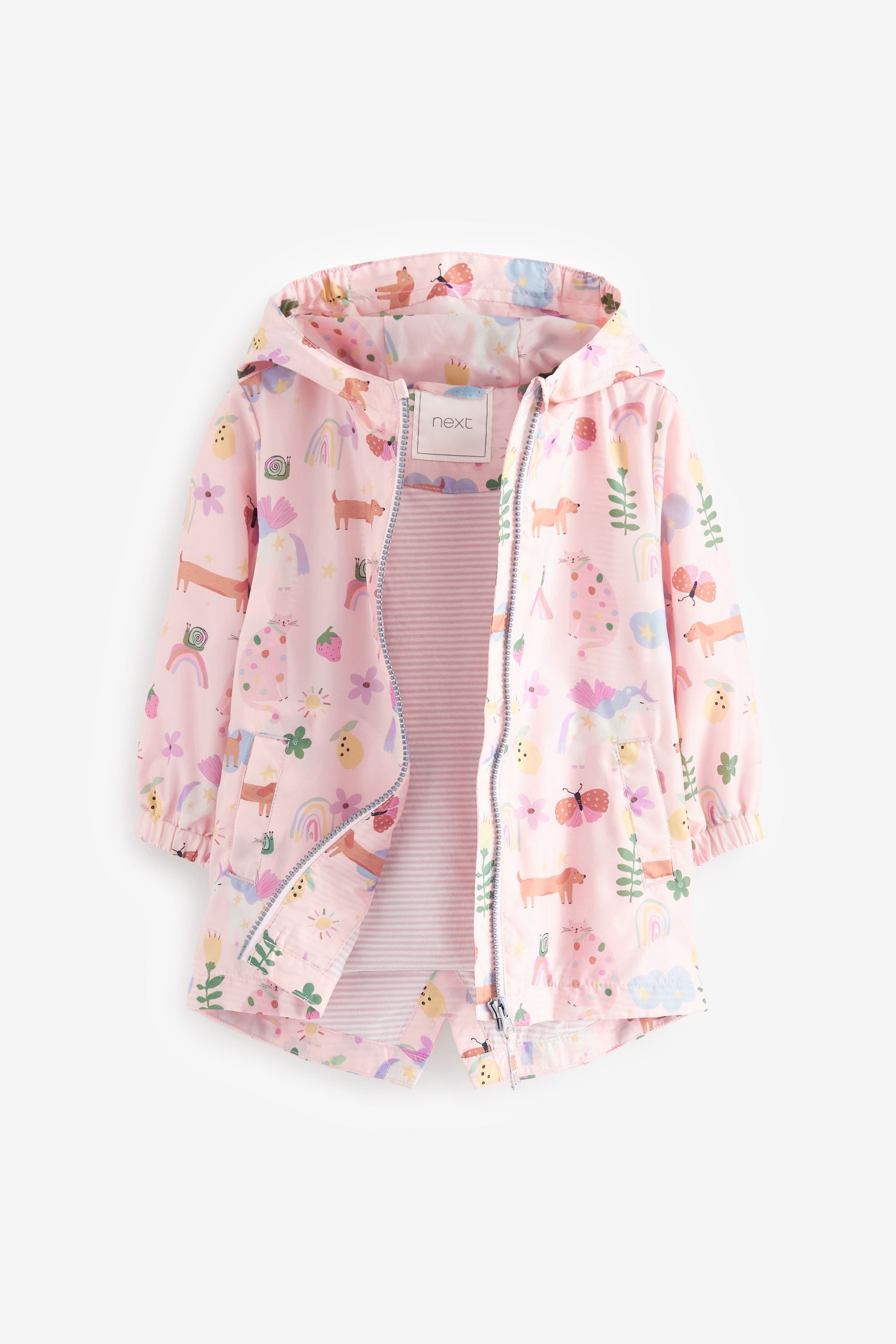 Pink Unicorn Shower Resistant Printed Cagoule Jacket (3mths-7yrs)