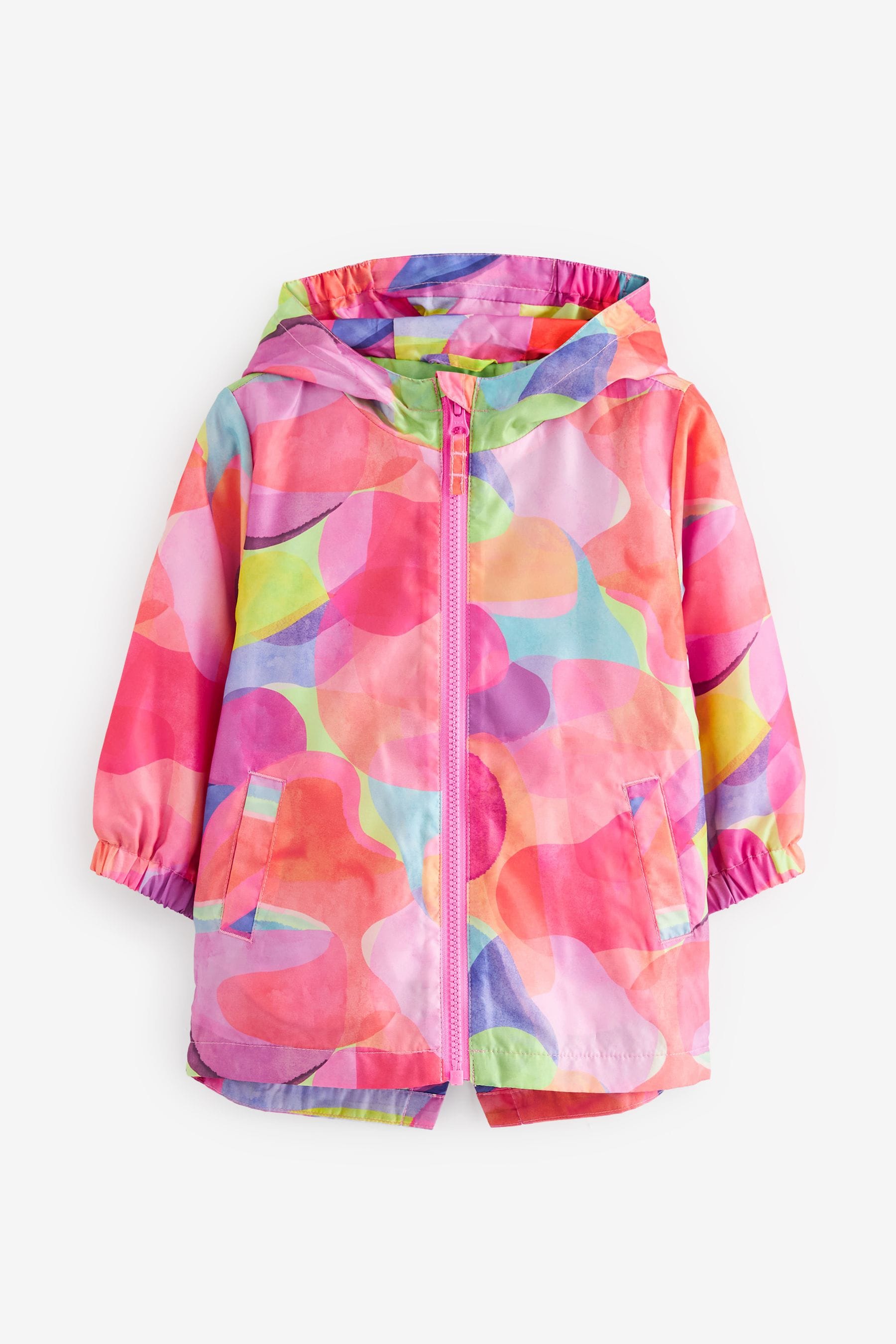 Pink Shapes Shower Resistant Printed Cagoule Jacket (3mths-7yrs)