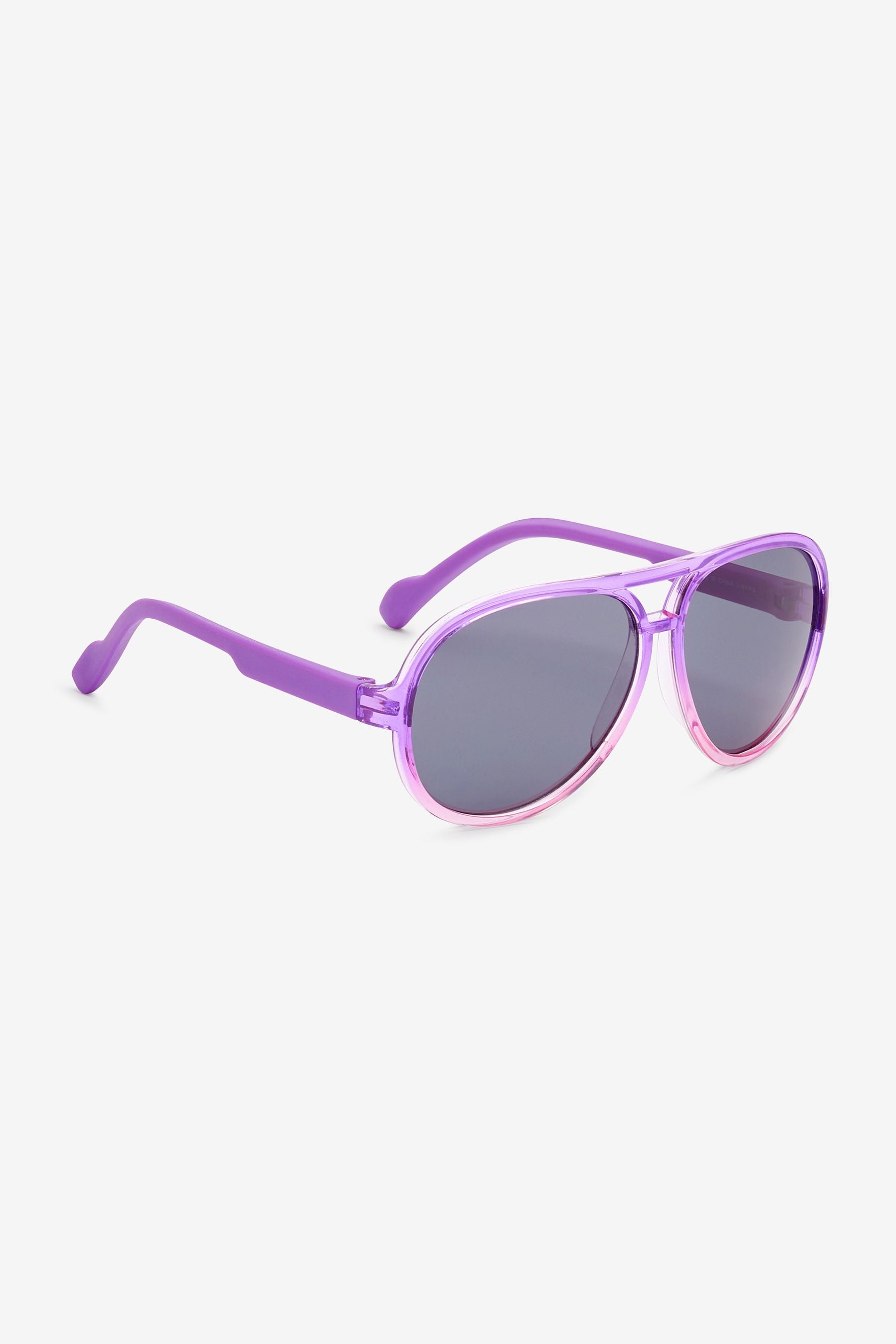 Lilac Purple Plastic Aviator Style Sunglasses