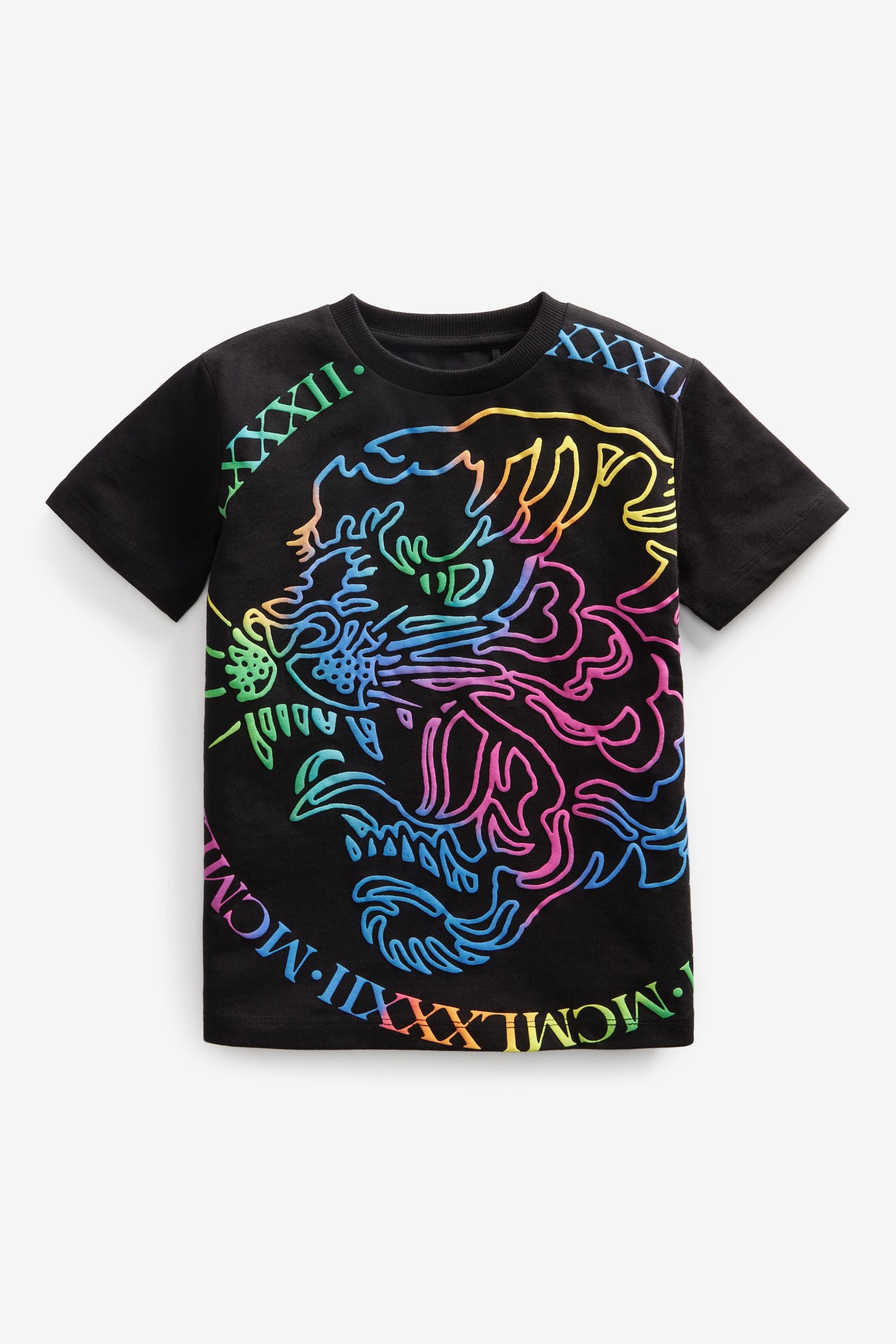 Black Bright Tiger Short Sleeve Graphic T-Shirt (3-16yrs)