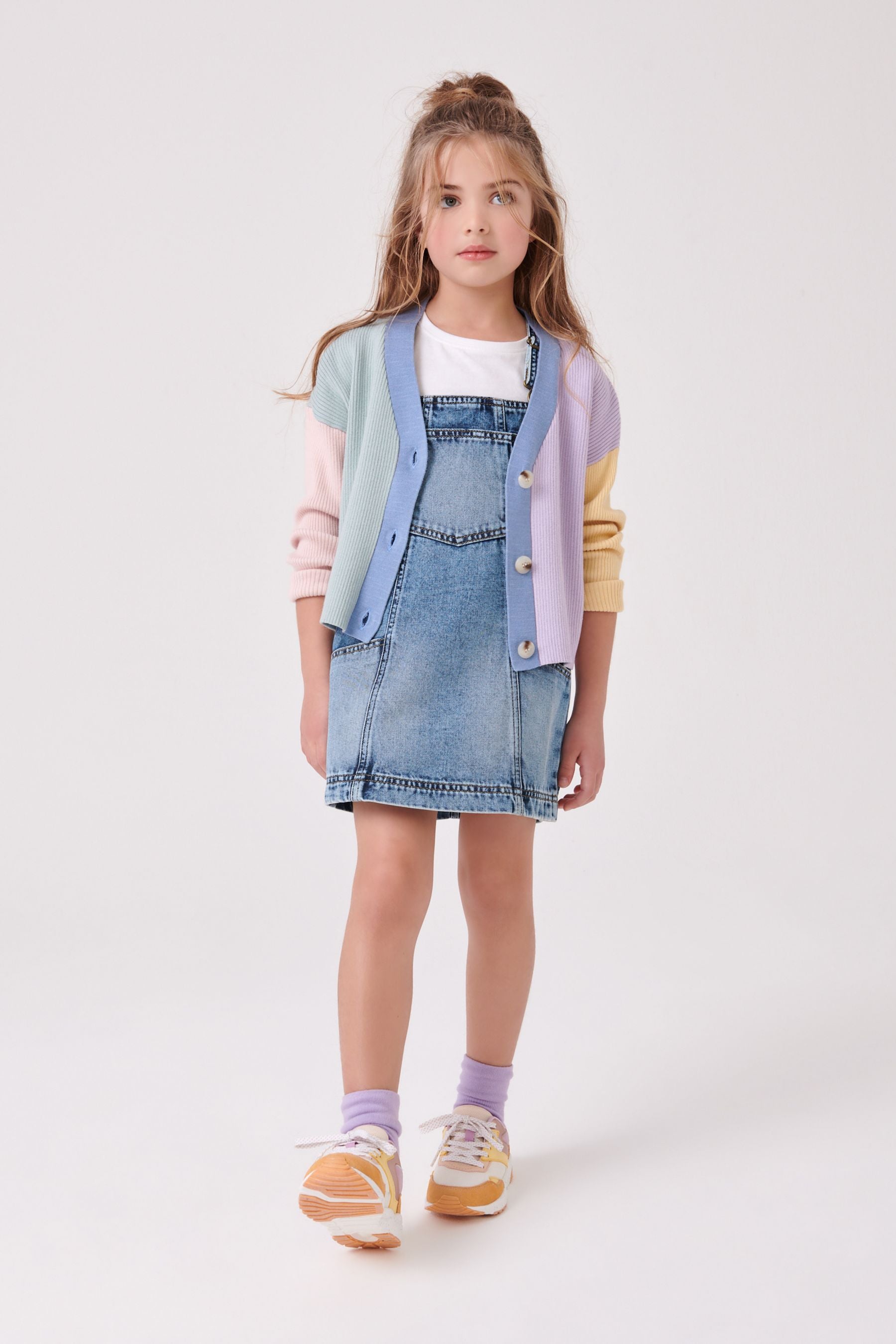 Blue Acid Wash Denim Pinafore (3-16yrs)