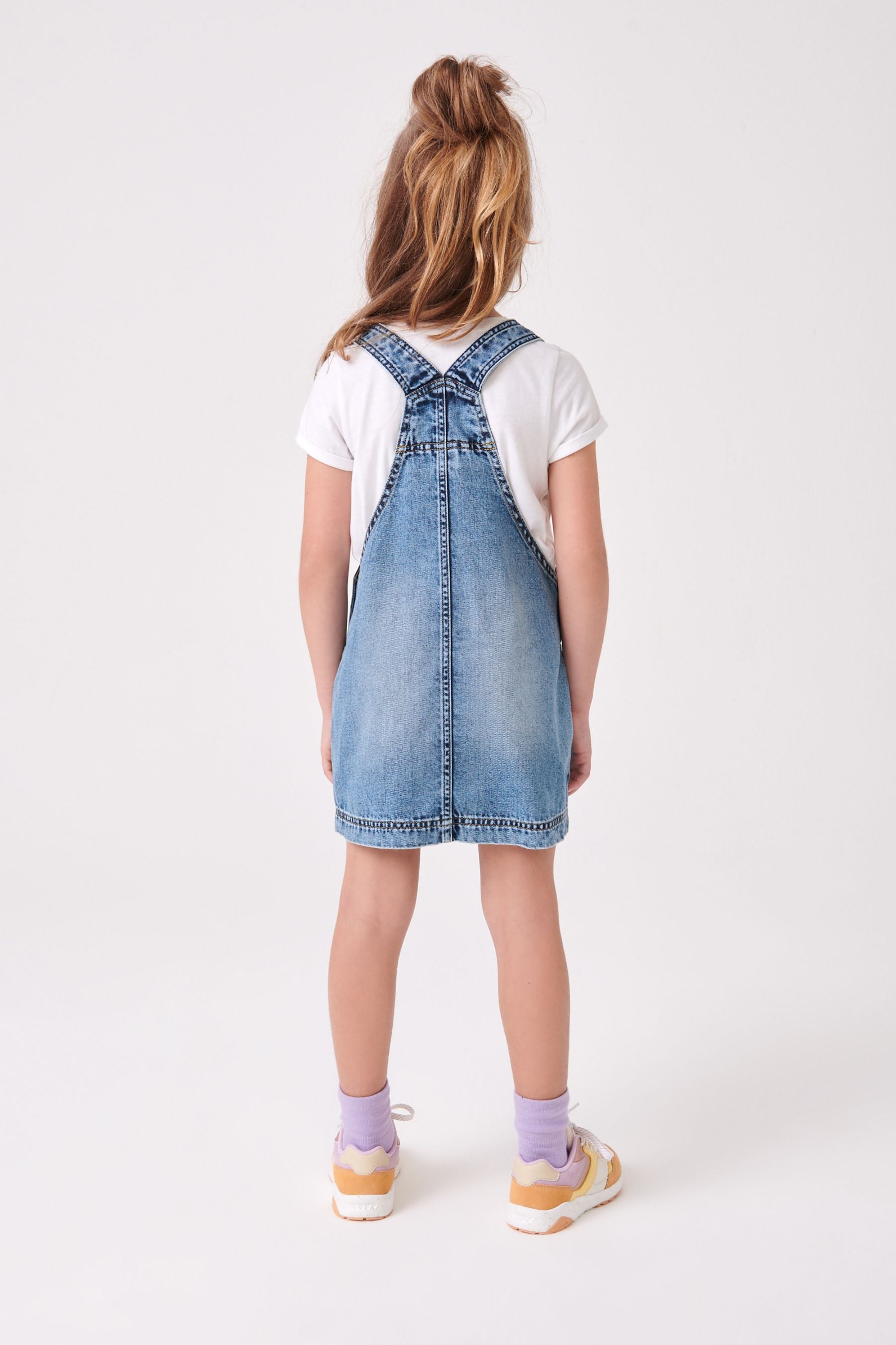 Blue Acid Wash Denim Pinafore (3-16yrs)