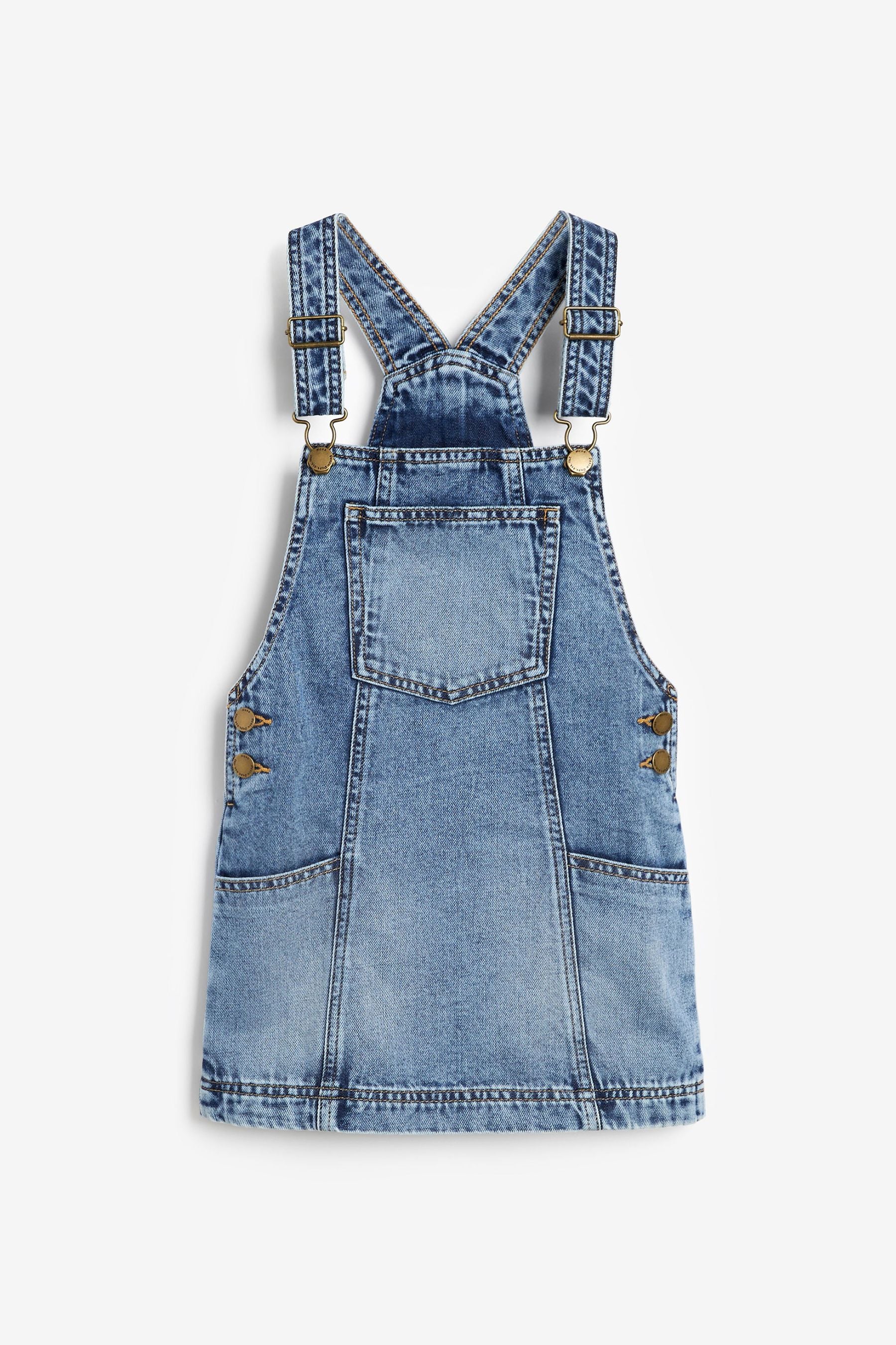 Blue Acid Wash Denim Pinafore (3-16yrs)