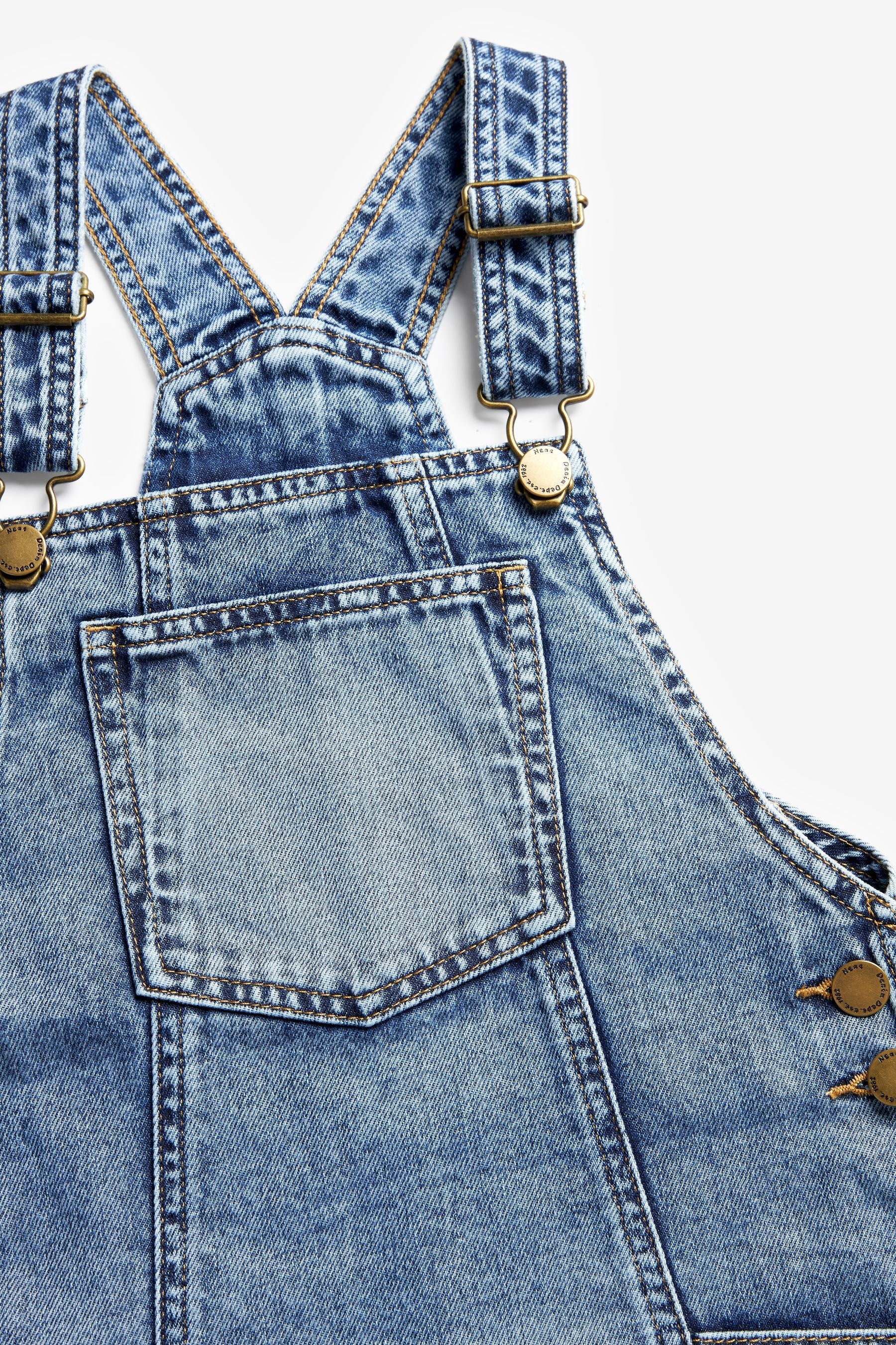 Blue Acid Wash Denim Pinafore (3-16yrs)