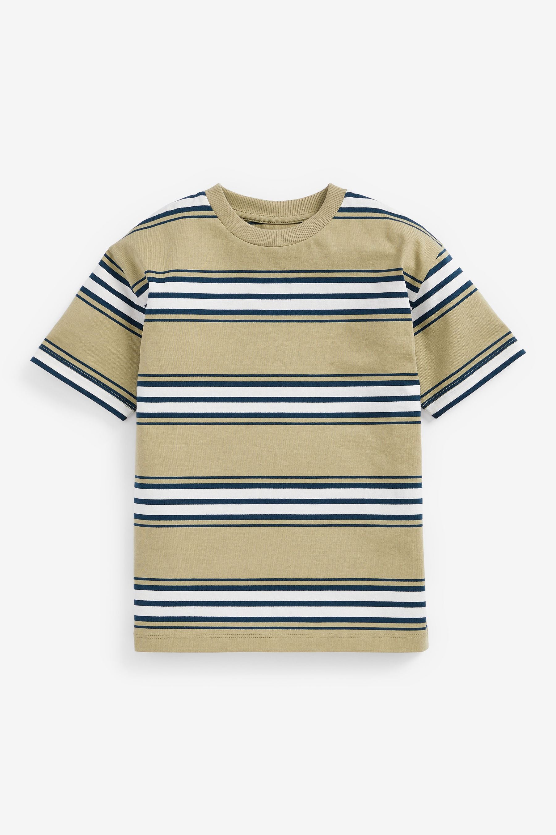 Muted Stripe 4 Pack Relaxed Fit Short Sleeve T-Shirts (3-16yrs)