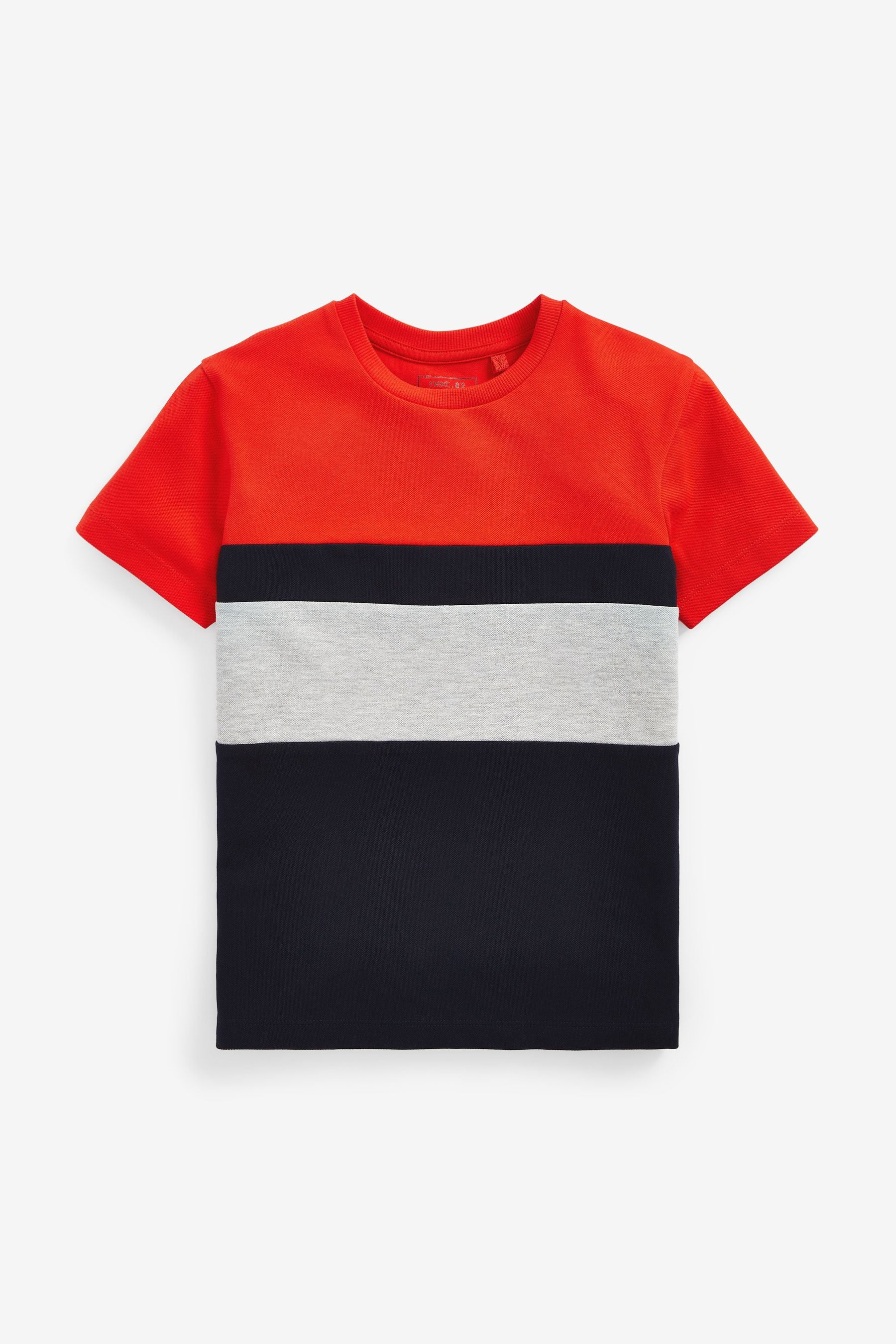 Red/Navy Blue 3 Pack Short Sleeve Colourblock T-Shirts (3-16yrs)